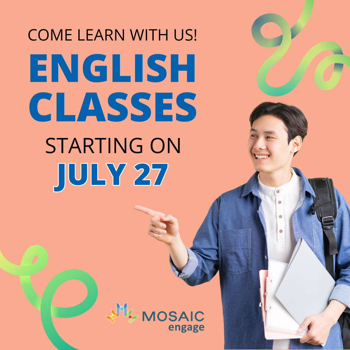 English Classes Start July 27