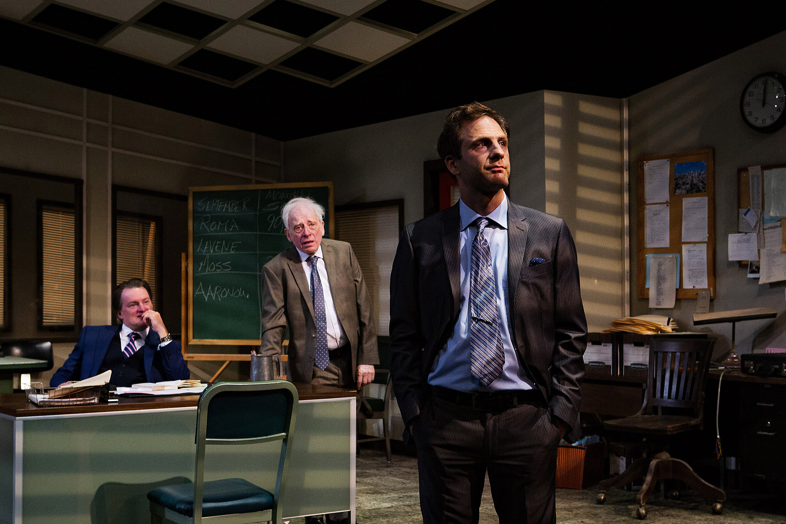  L to R: Christopher M. Bohan (Richard Roma), Austin Pendleton (Shelly Levene), Andrew Gorell (John Williamson) 