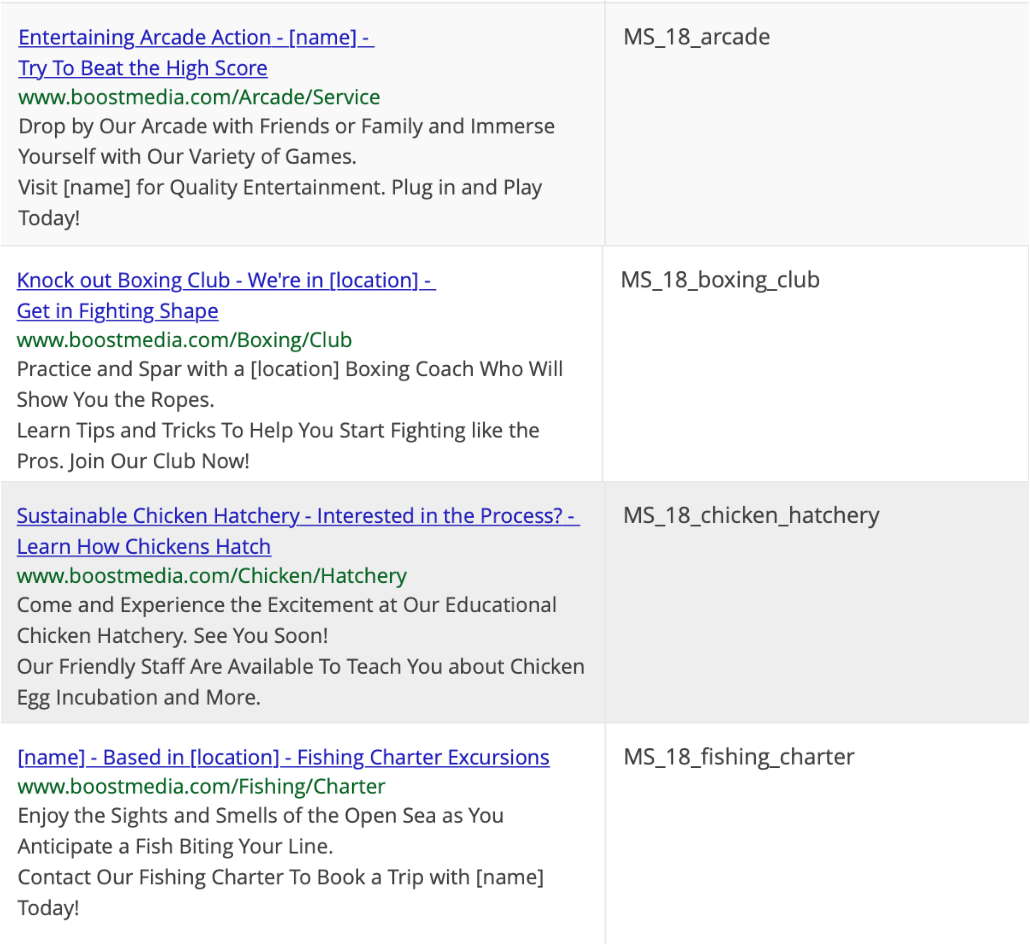 Microsoft Bulk Ads example
