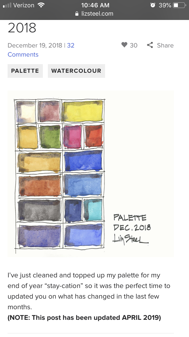 My Watercolor Palette, The way I paint . . . my palette alo…