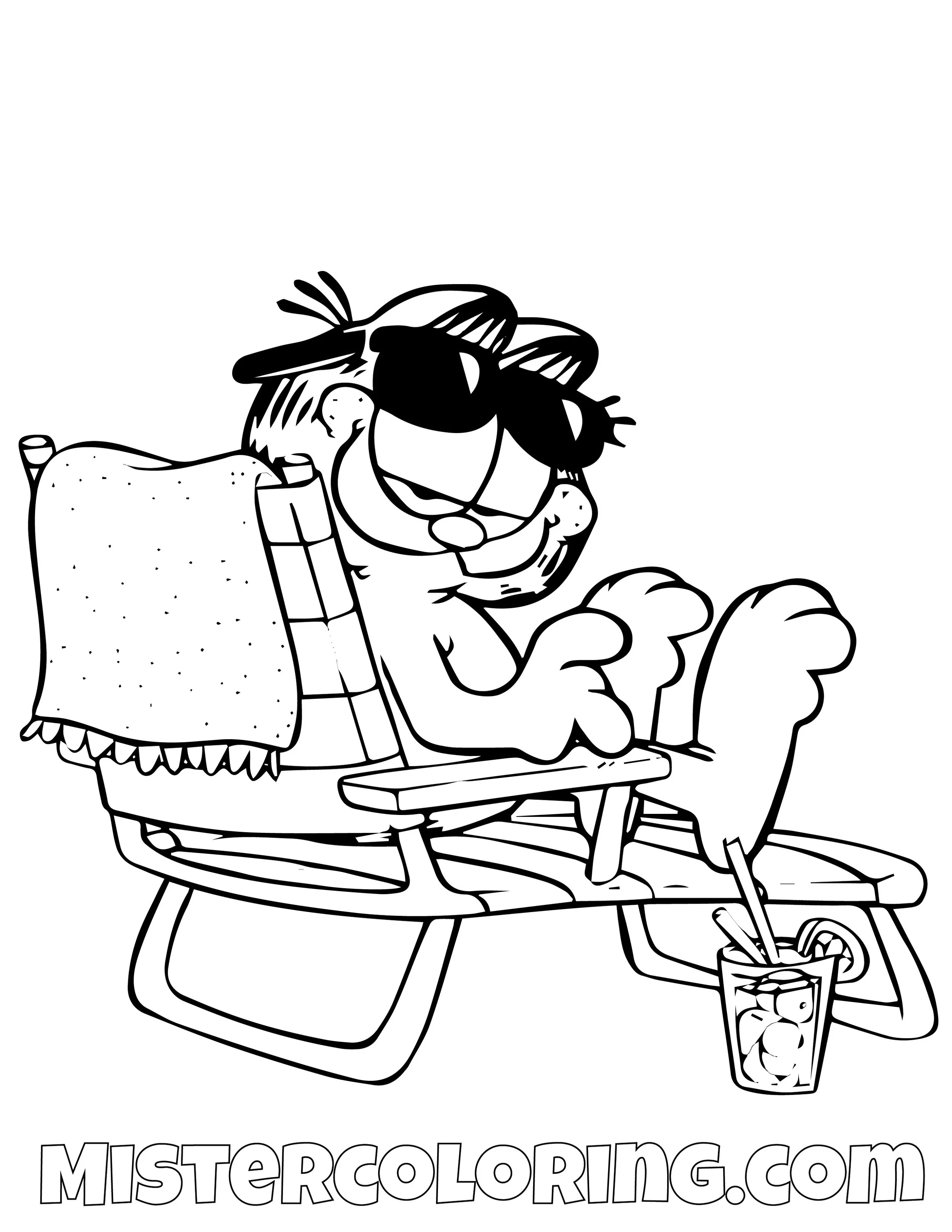 Garfield Coloring Pages For Kids Mister Coloring