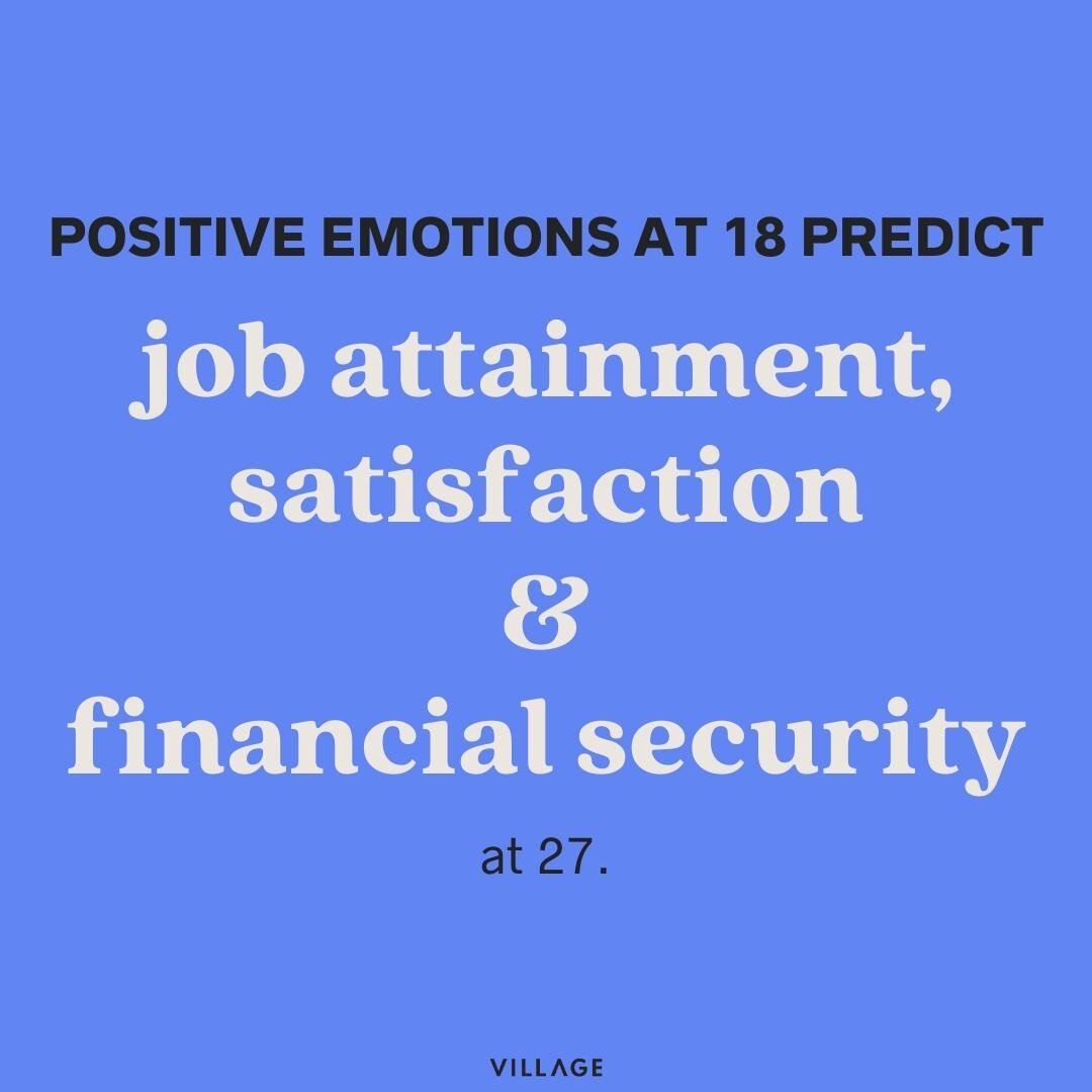 😱 That's right: happiness at 18 predicts job attainment, satisfaction, and financial security at 27. How your teens feel right now is essential for their future success.⁠
⁠
At Village Coaches, we see teens all the time who are &ldquo;successful,&rdq