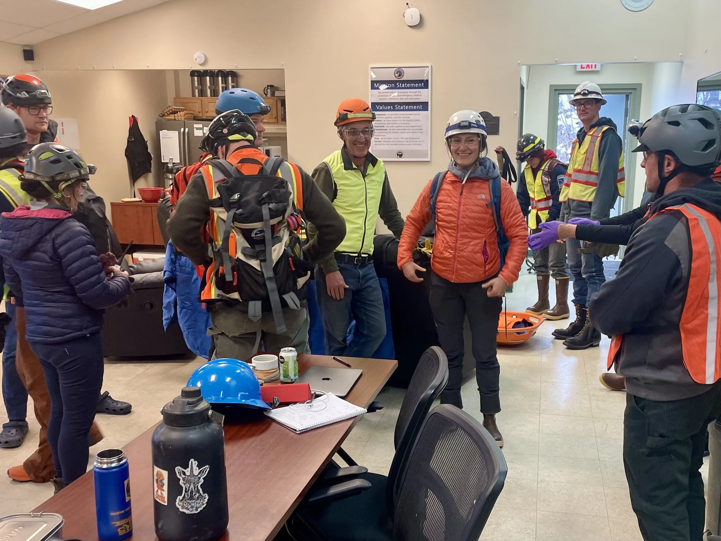 Practicing urban search and rescue techniques