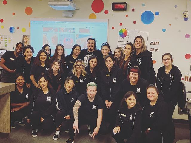 Thank you @citrus.college #cosmetology for having me today!! Thank you @angelkosio for always being one of the raddest hairnerds!! Had such a blast with you guys today!! Hope you guys did too!! Sending all my love! Forever geeking out!! #dowhatyoulov