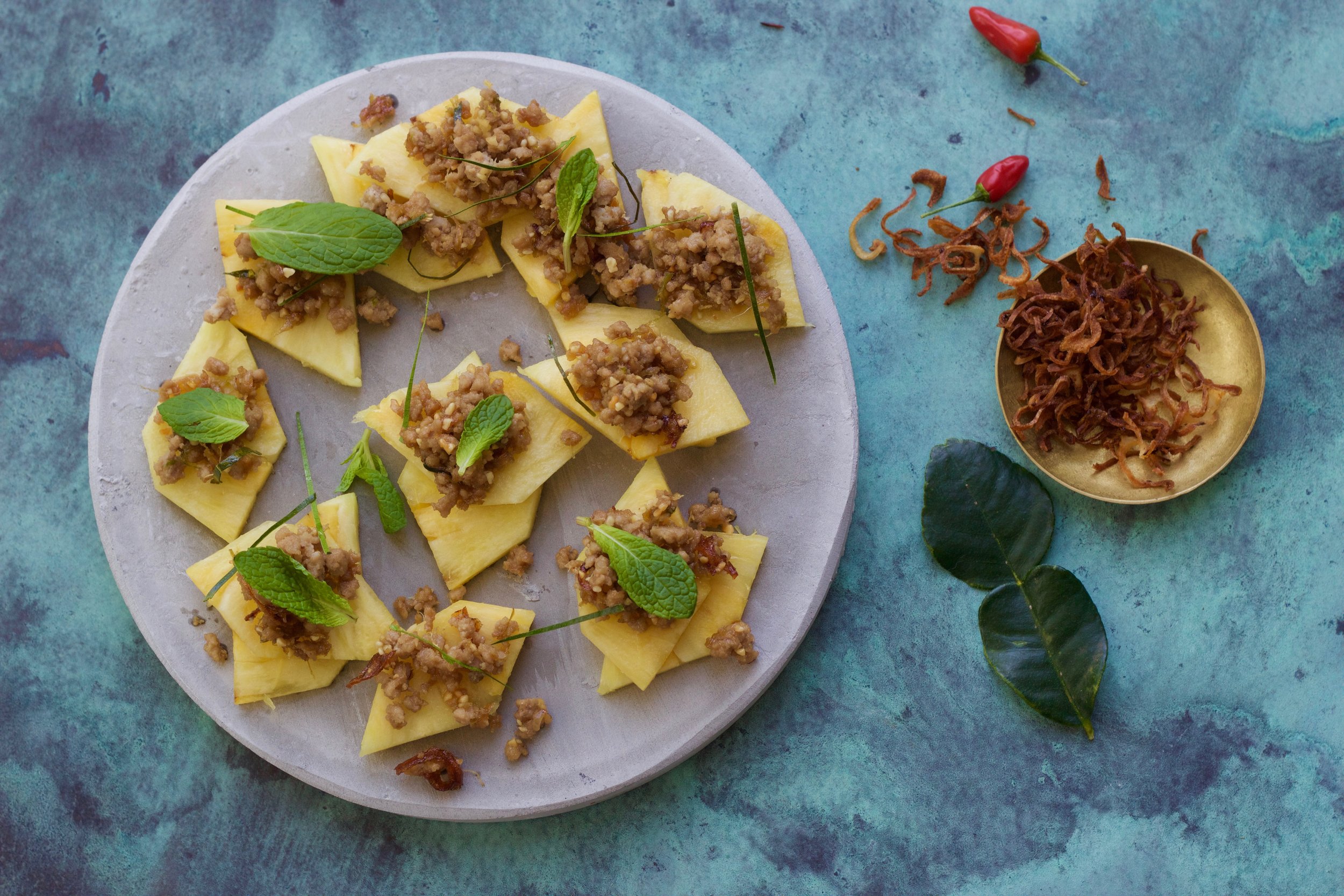 Aromatic Thai Pork on Pineapple