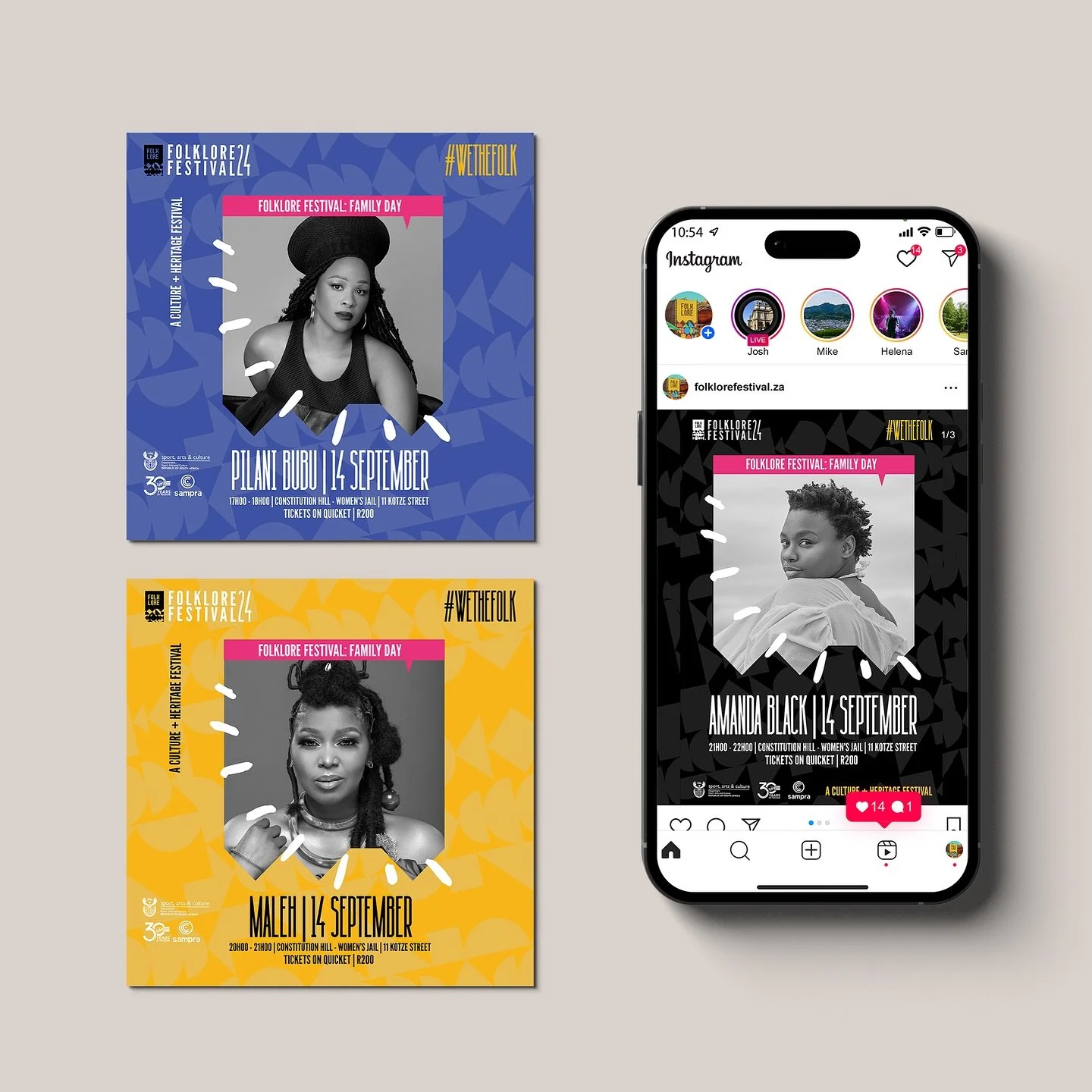 2024 standout project for Folklore Festival 2024 was designing  #WeTheFolk theme by capturing vibrant spirit of music, community, culture, and heritage. Drawing inspiration from the Folklore logo, we infused its rich colors and distinctive iconograph
