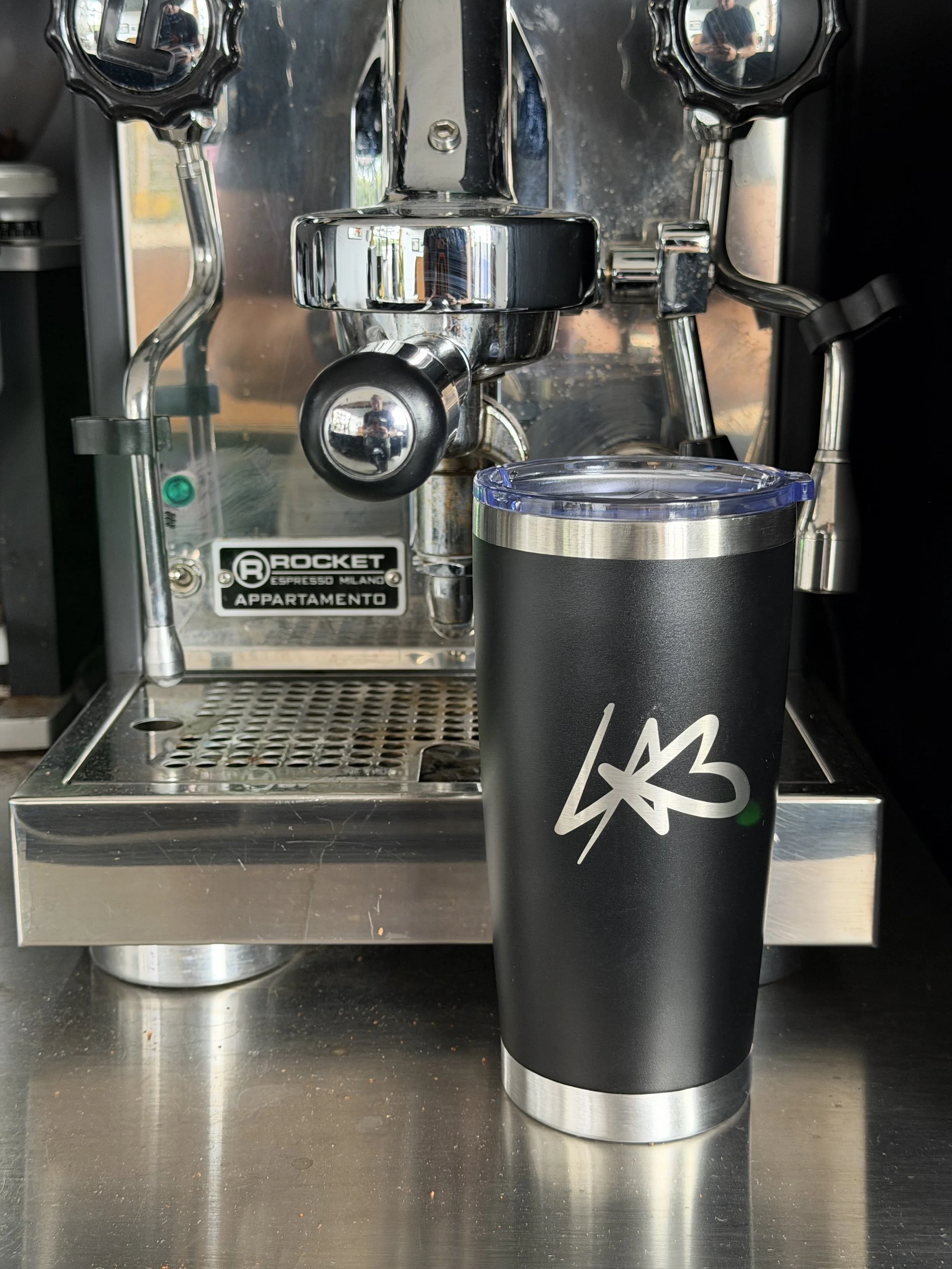 Stainless steel lab mug, matt black, Travel cup