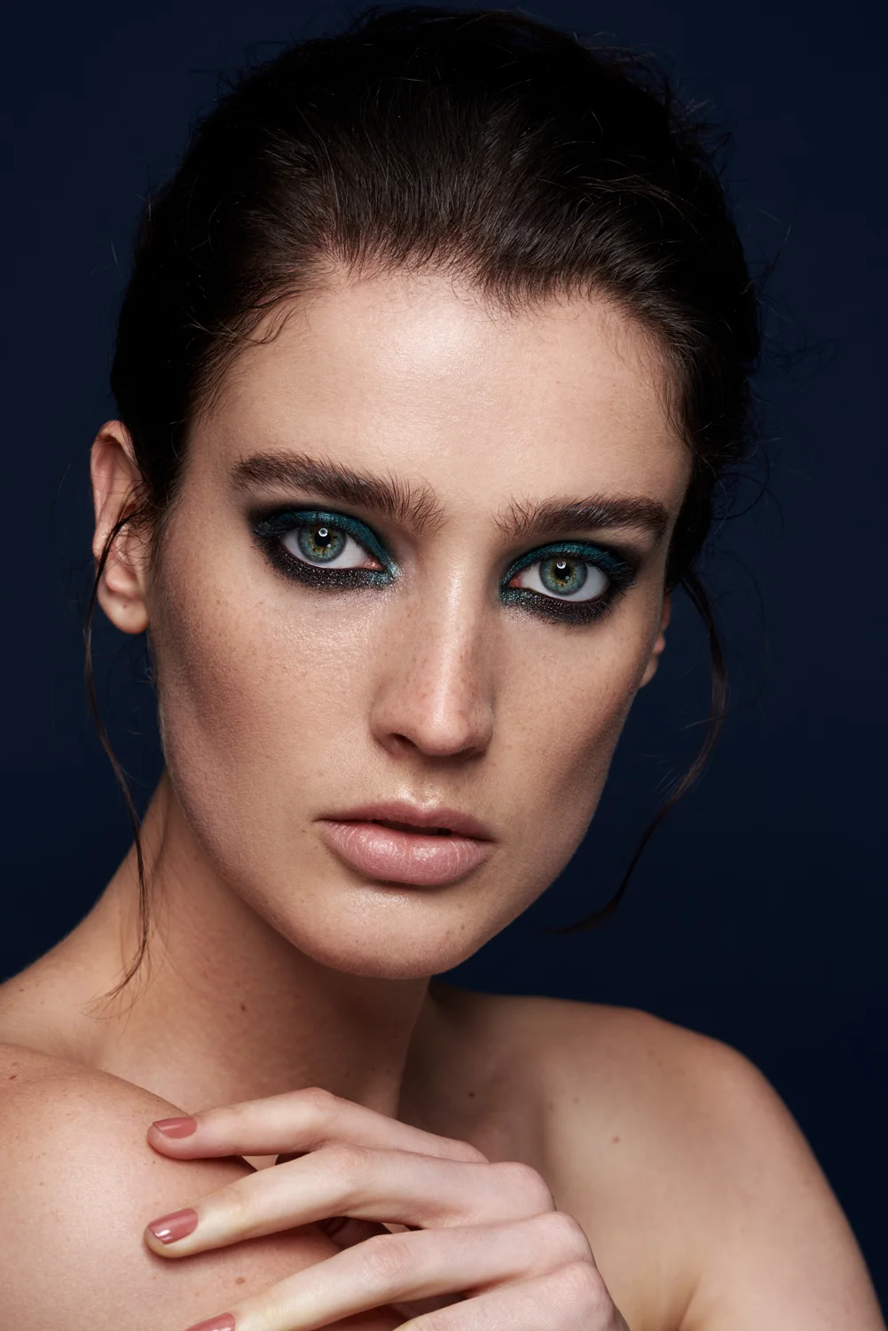 Blue eyeshadow beauty photography