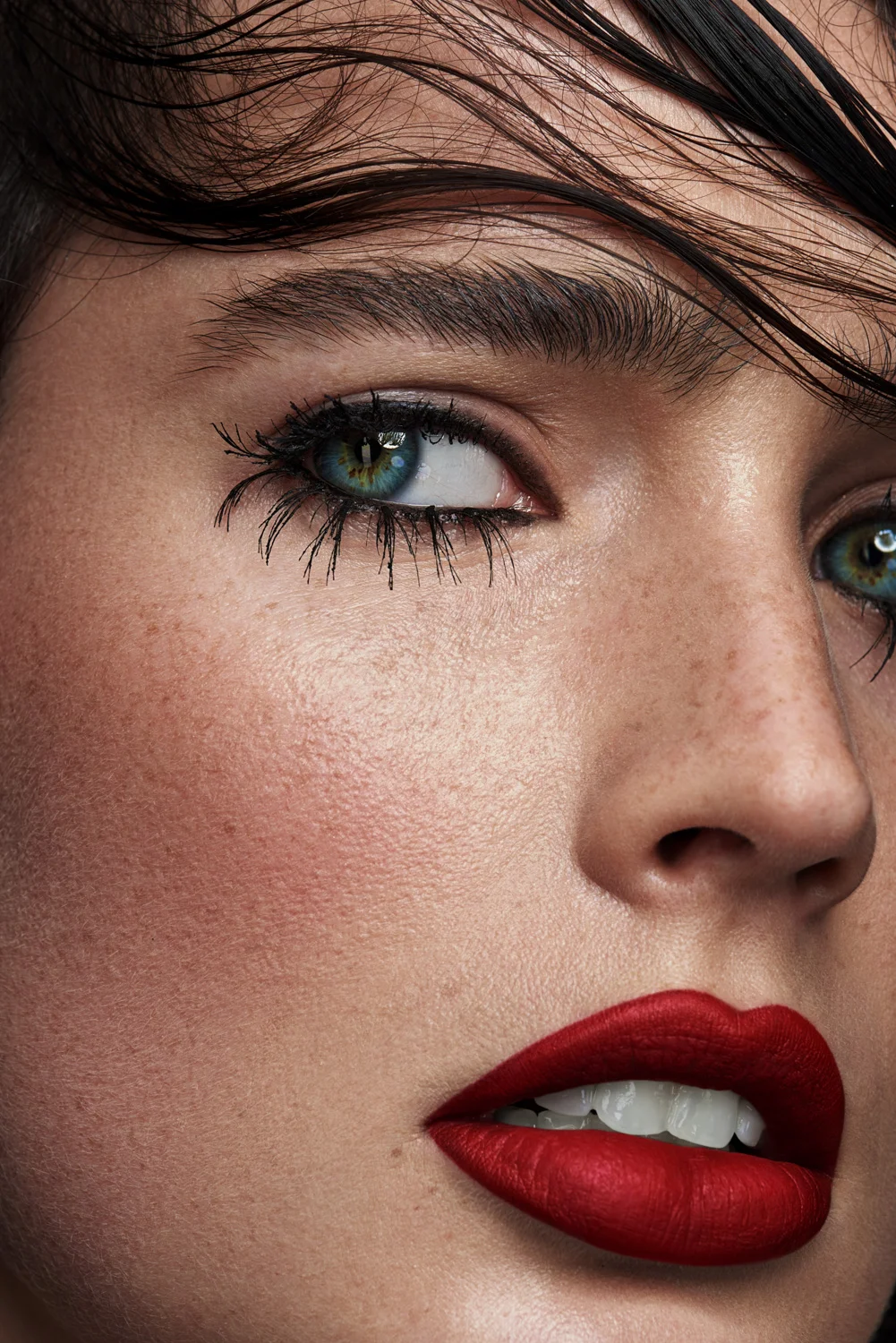 Close-up beauty red lips