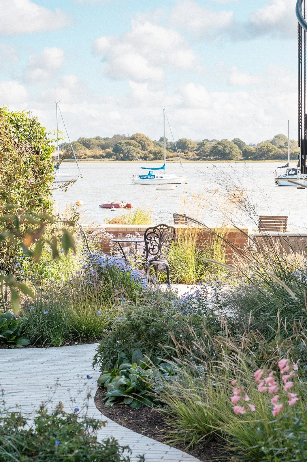 Contemporary Riverside Garden Design - Seating Area