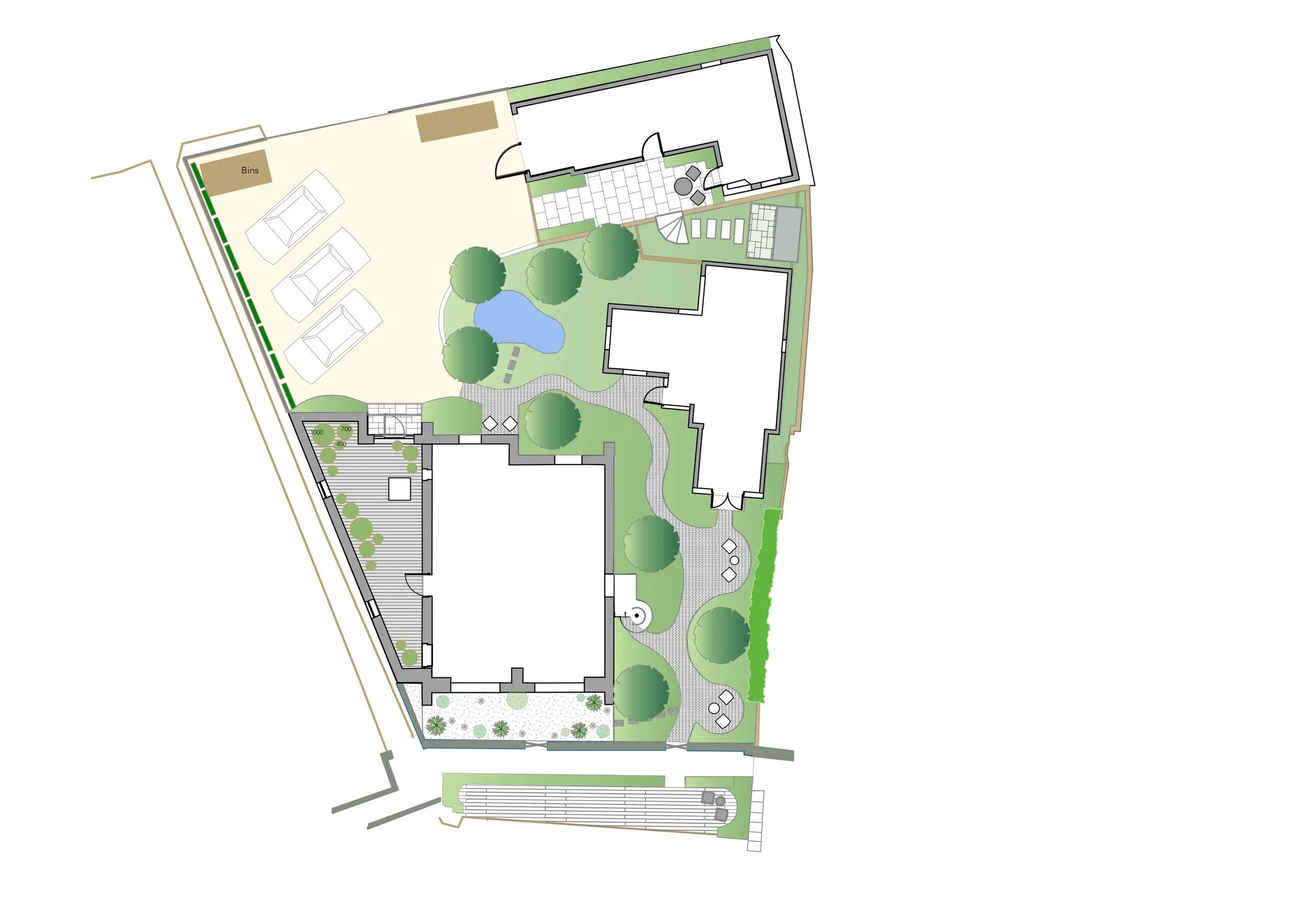 Contemporary Riverside Garden Design Plan