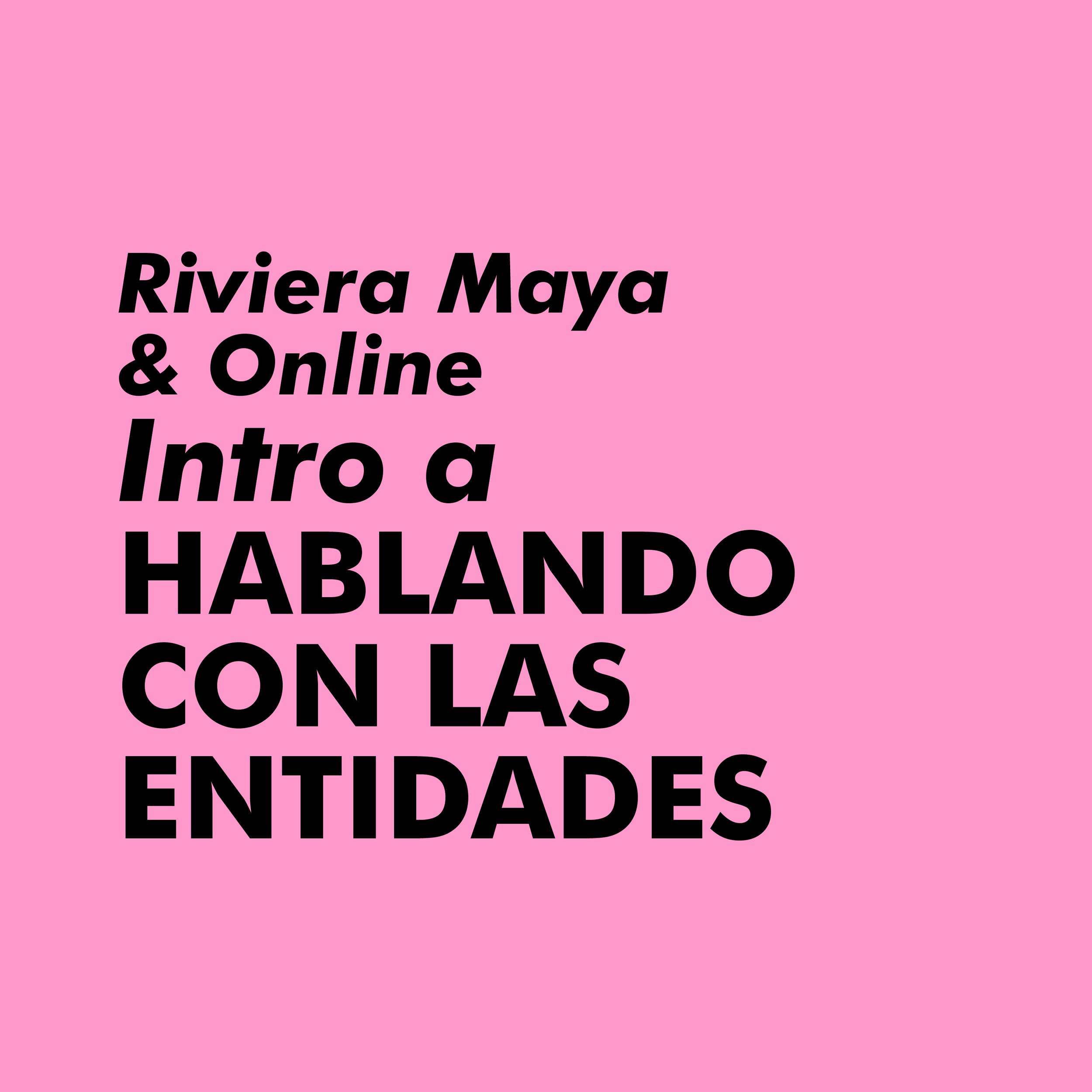 HABLANDO CON LAS ENTIDADES. Introducción | Riviera Maya y Online
