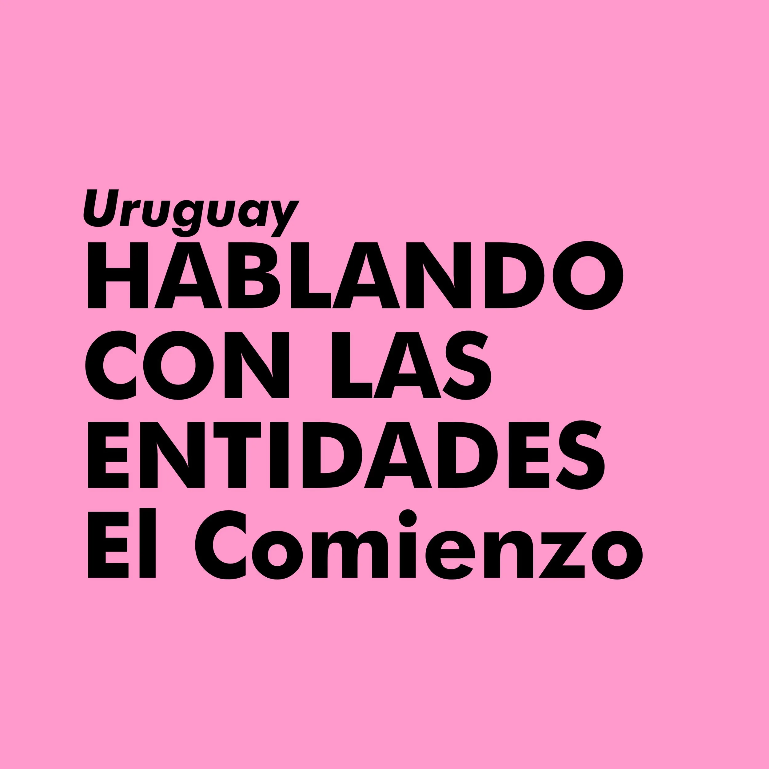 HABLANDO CON LAS ENTIDADES. EL COMIENZO | Uruguay
