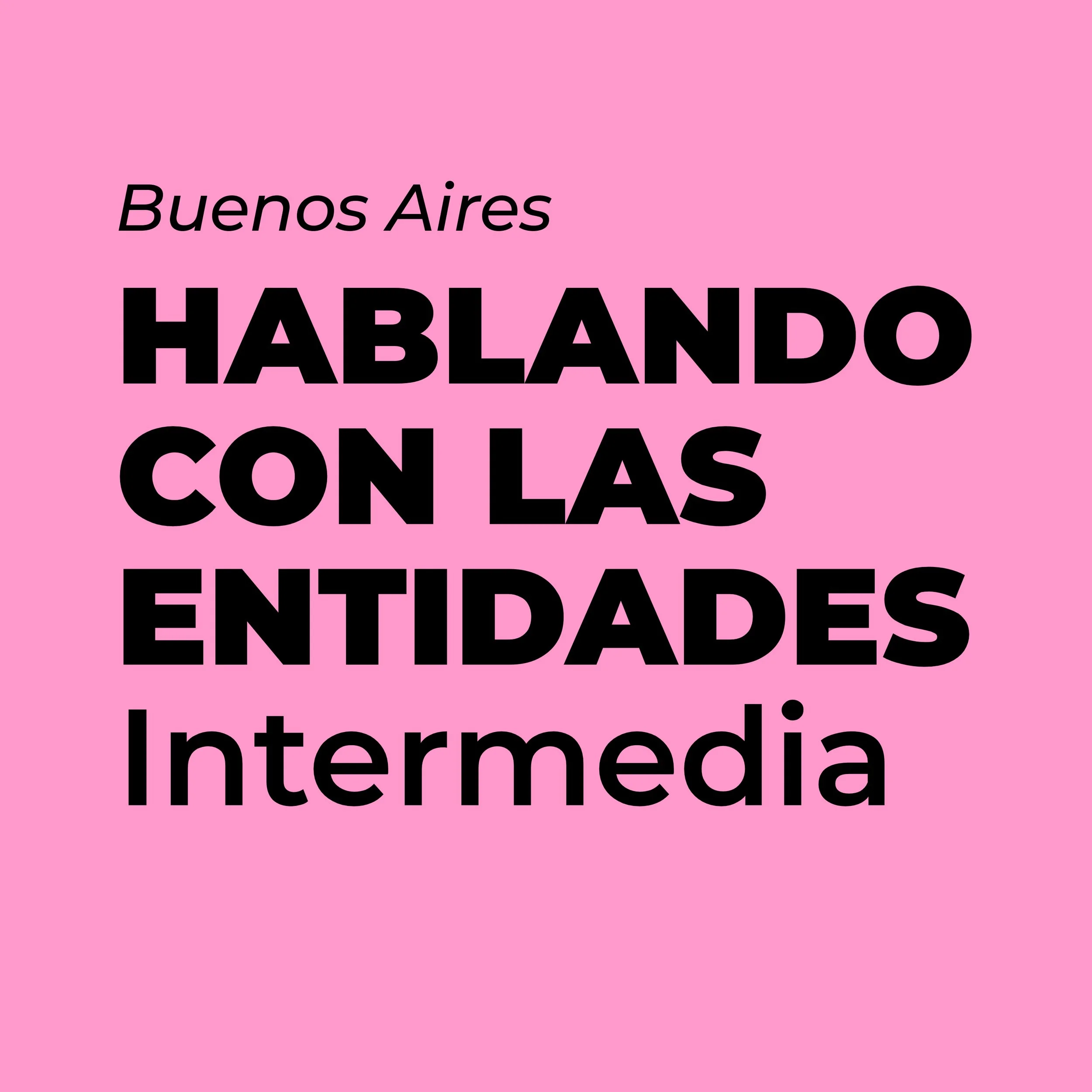 Hablando con las Entidades. Intermedia | Buenos Aires & Online