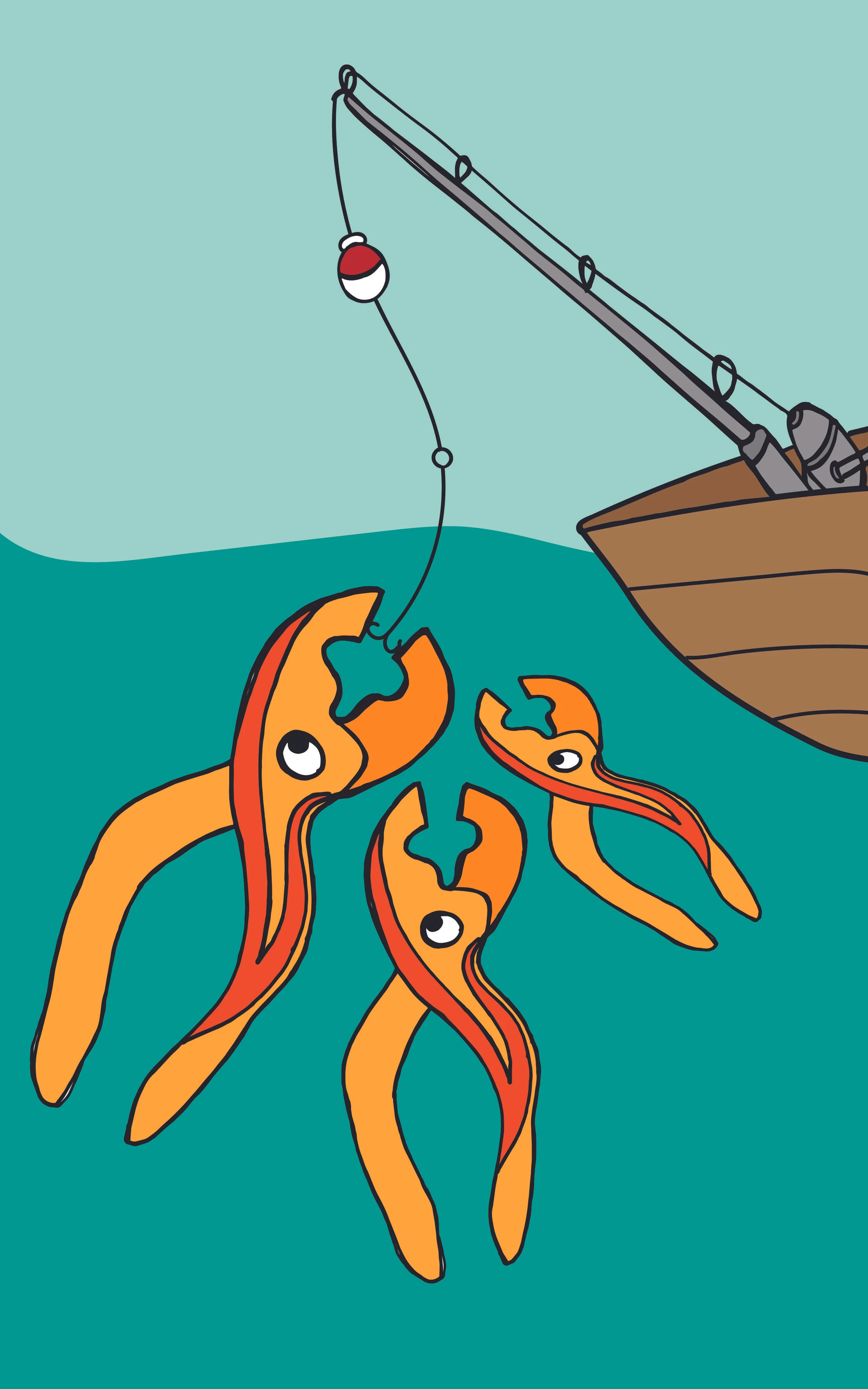 "I'm Hooked" 11x17 in.
