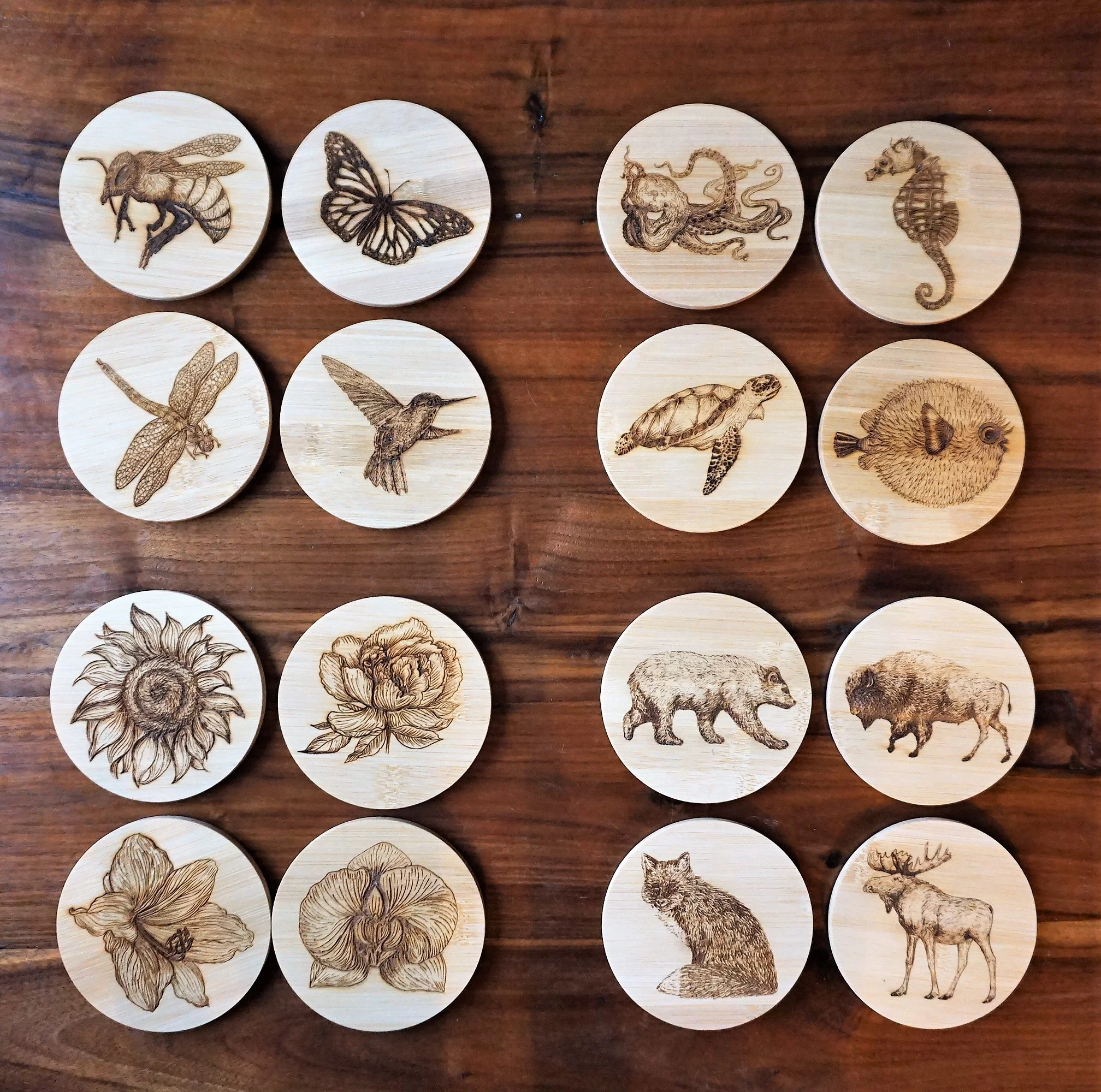 Laser engraved illustrations on coasters.jpg