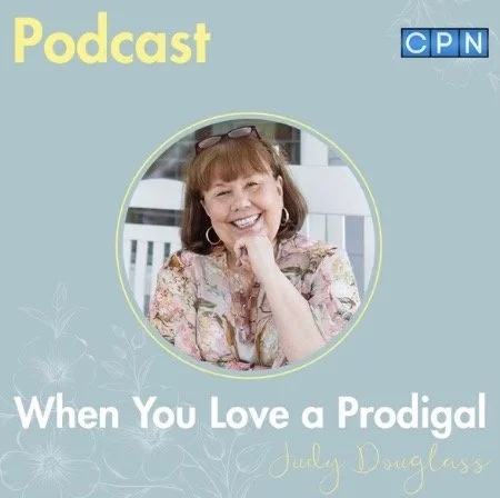 Cover image for a podcast titled 'When You Love a Prodigal', featuring a woman with red hair smiling and resting her chin on her hand, with the text 'Podcast' and 'CPN' on a light blue background.