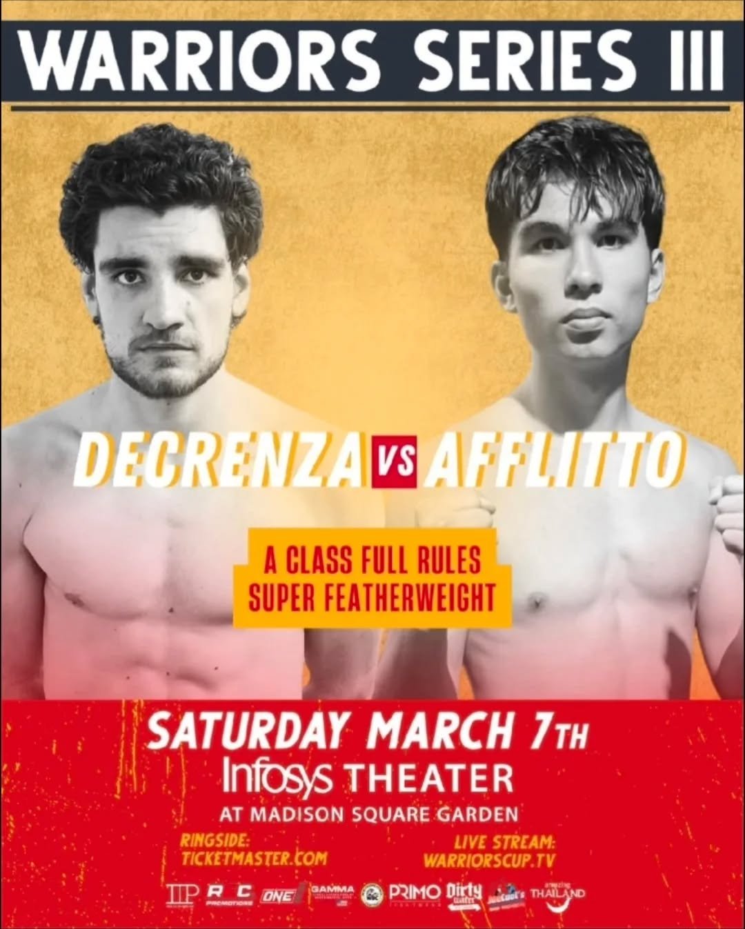 @bdecrenza is BACK on March 7th. This time its on the world&rsquo;s biggest stage - MSG.

Second round of tickets available now. DM to reserve.

@thegarden x @warriorscup_3pp &times; @rfc.promotions

Legends never die 🏴&zwj;☠️

#MSG #TheDebtCollecto