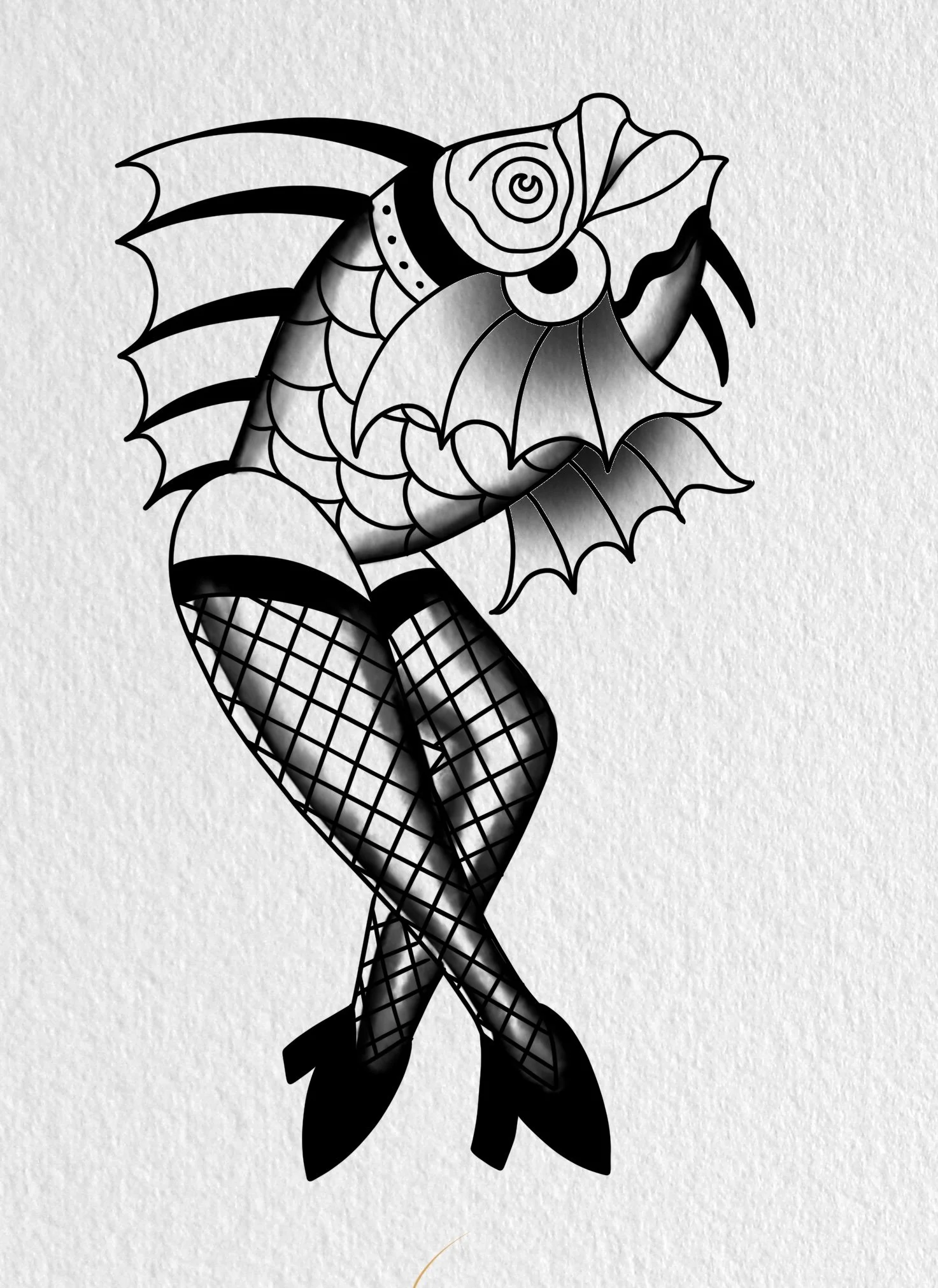 Sexy Fish 1 - Blackwork