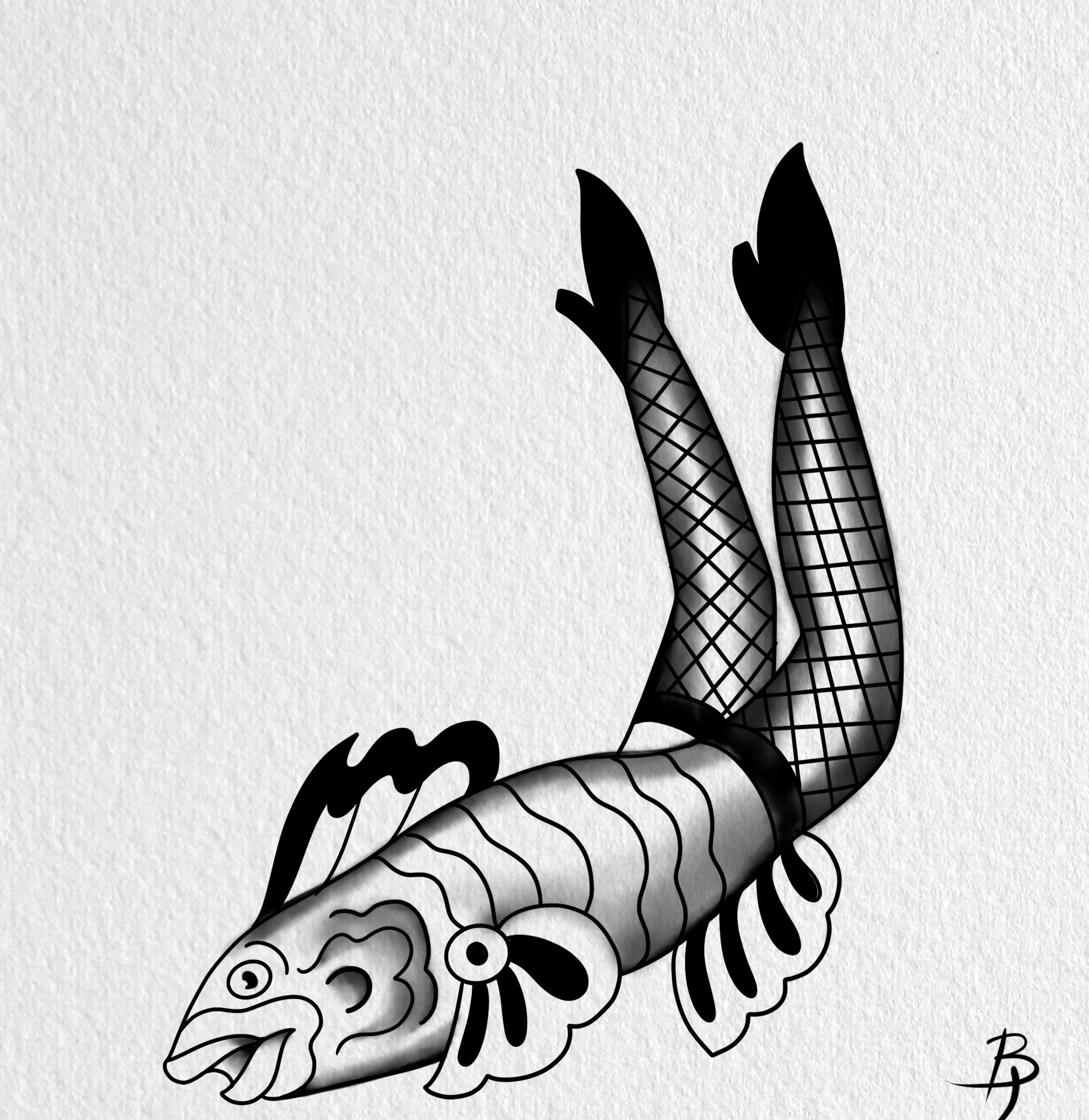 Sexy Fish 2 - Blackwork