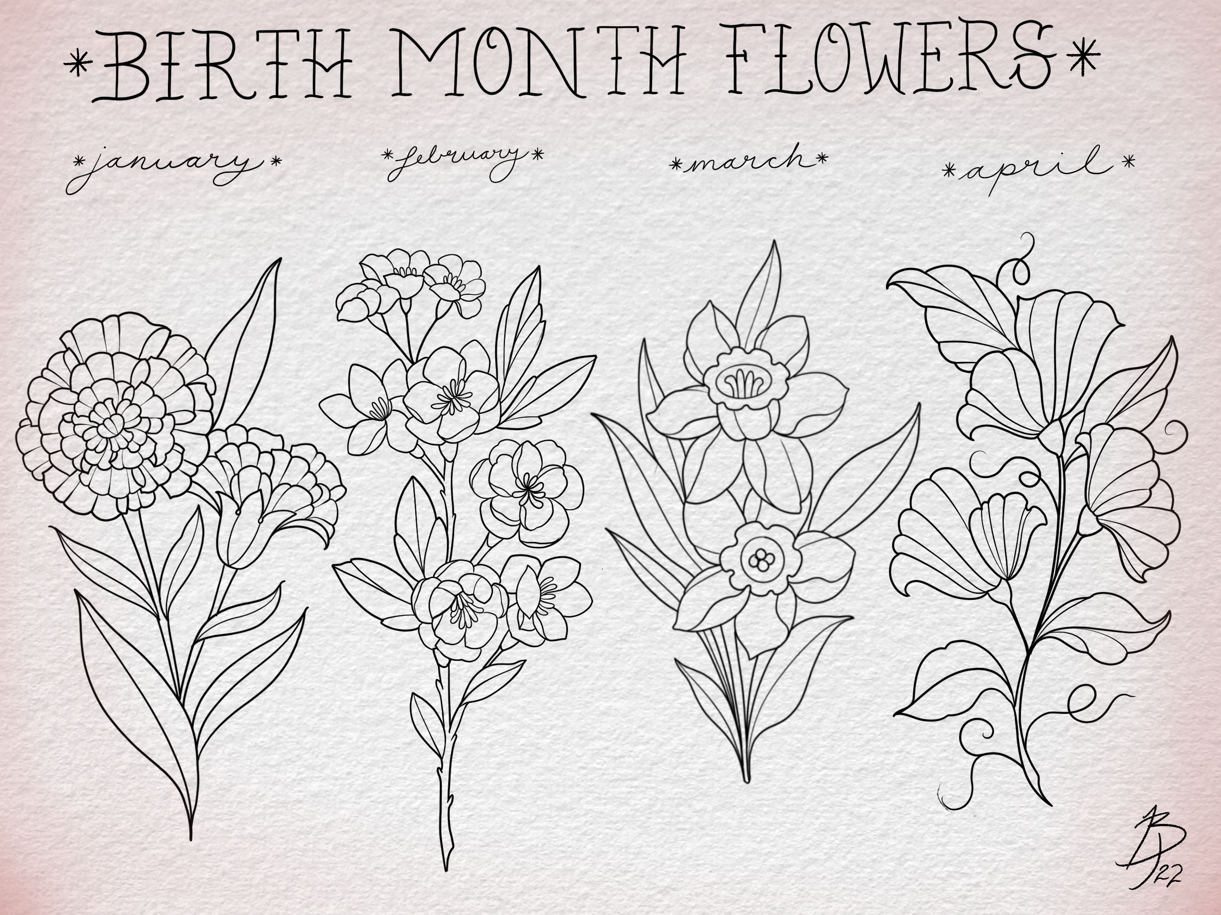 Repeatable Birth Month Flowers