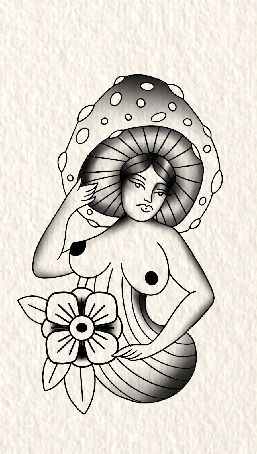 Hotties Shroomin 1 - Blackwork