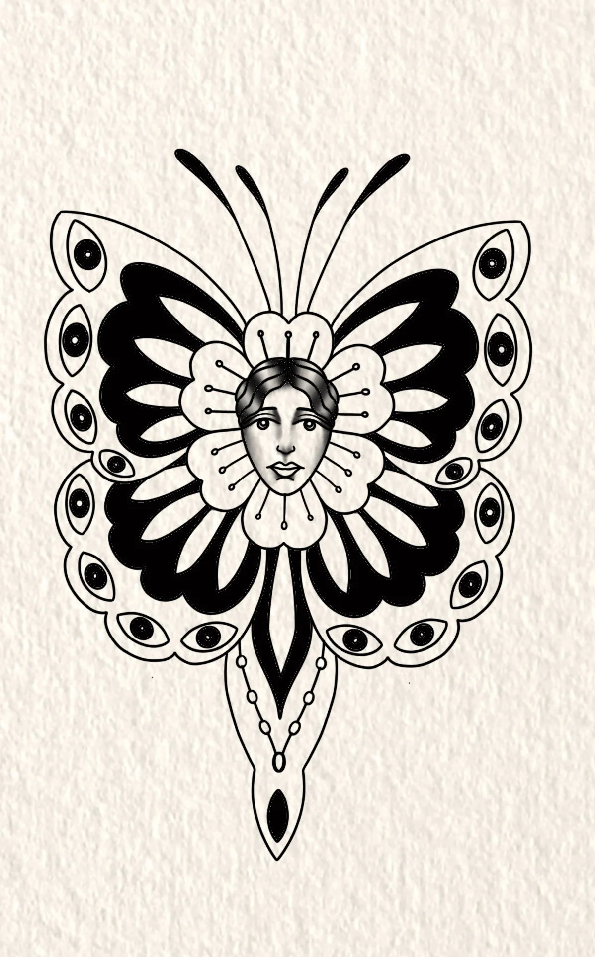 Flutter Baby 1 - Blackwork