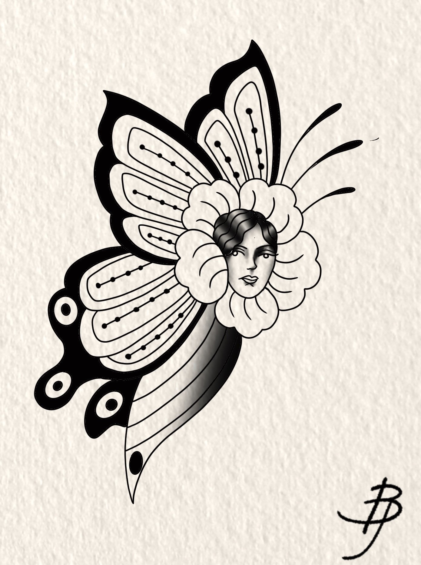 Flutter Baby 2 - Blackwork