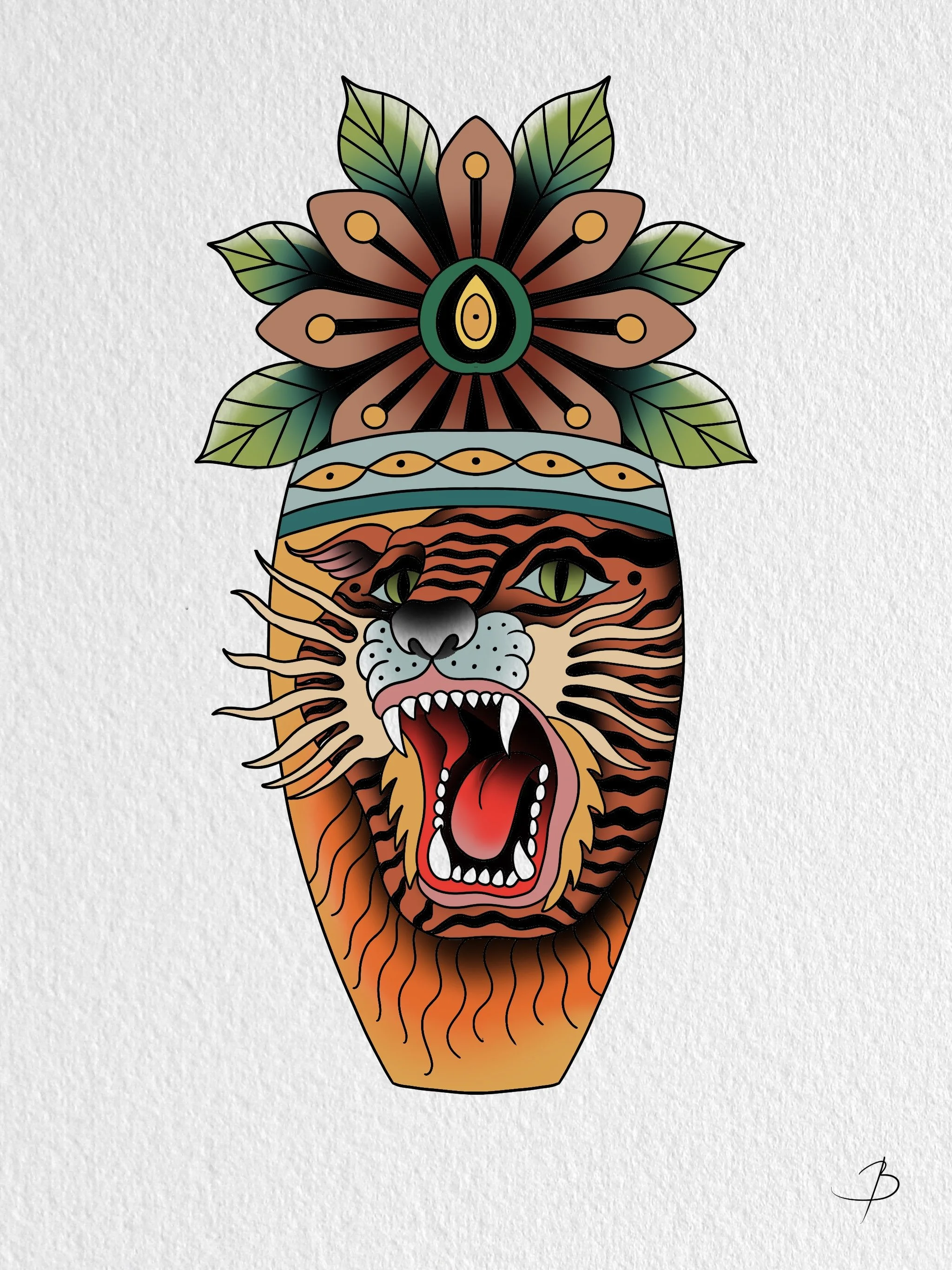 Tiger Vase - Color
