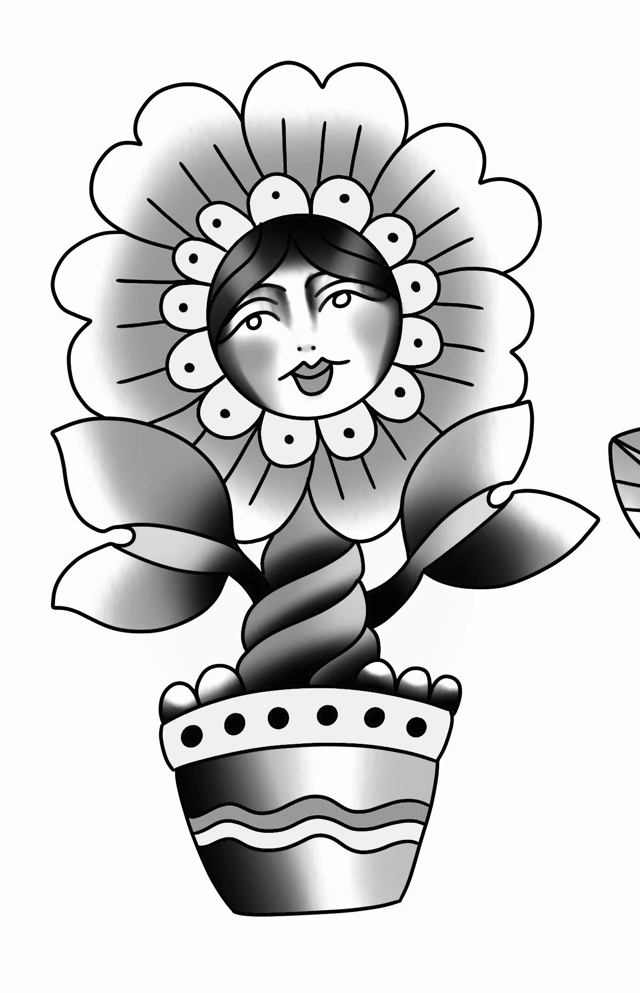 Bonsai Gorl 1 - Blackwork