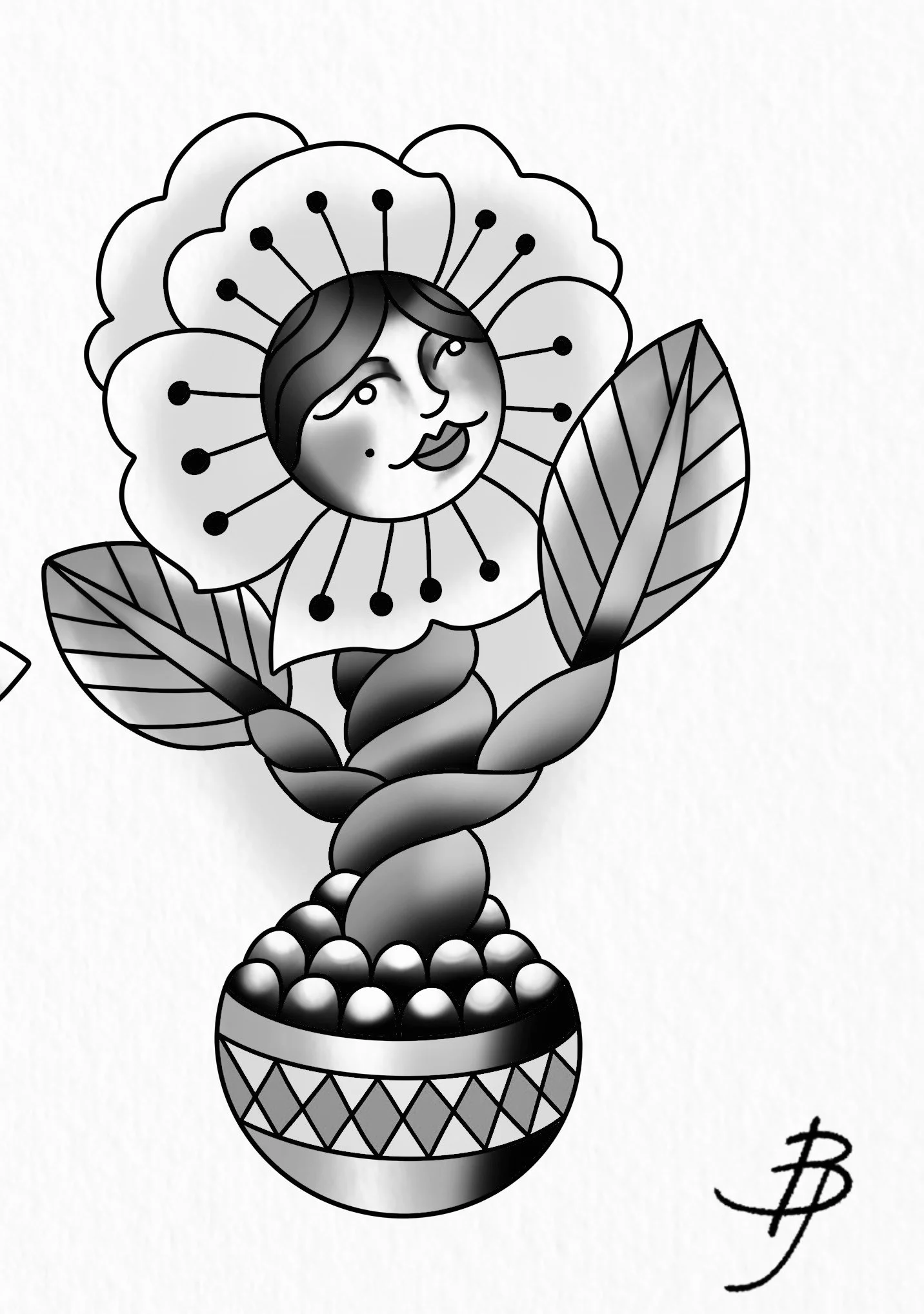 Bonsai Gorl 2 - Blackwork