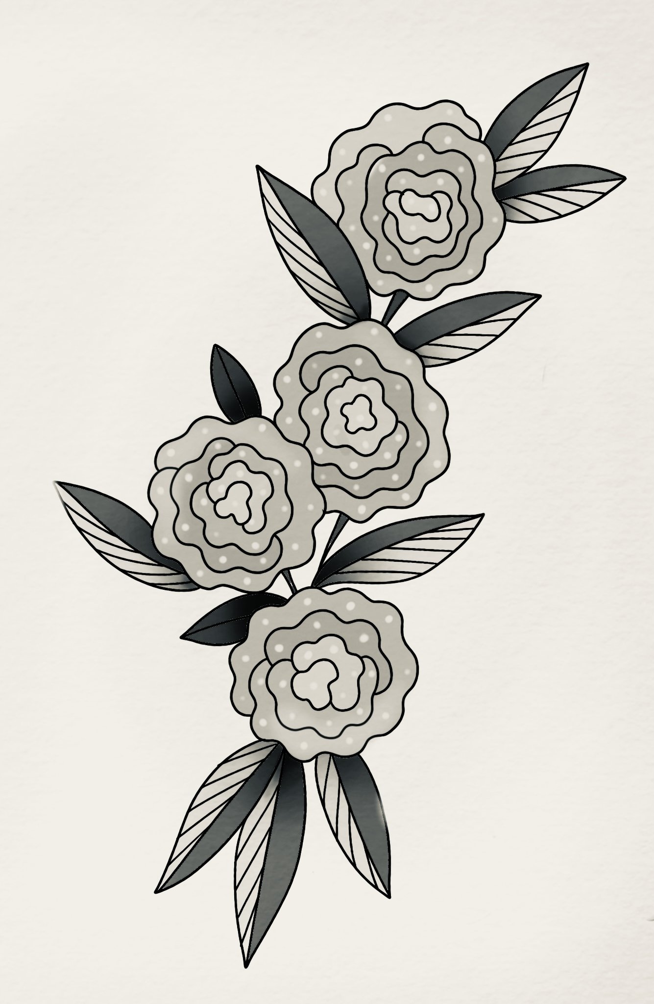 Mari-Gold-Rounds - Blackwork