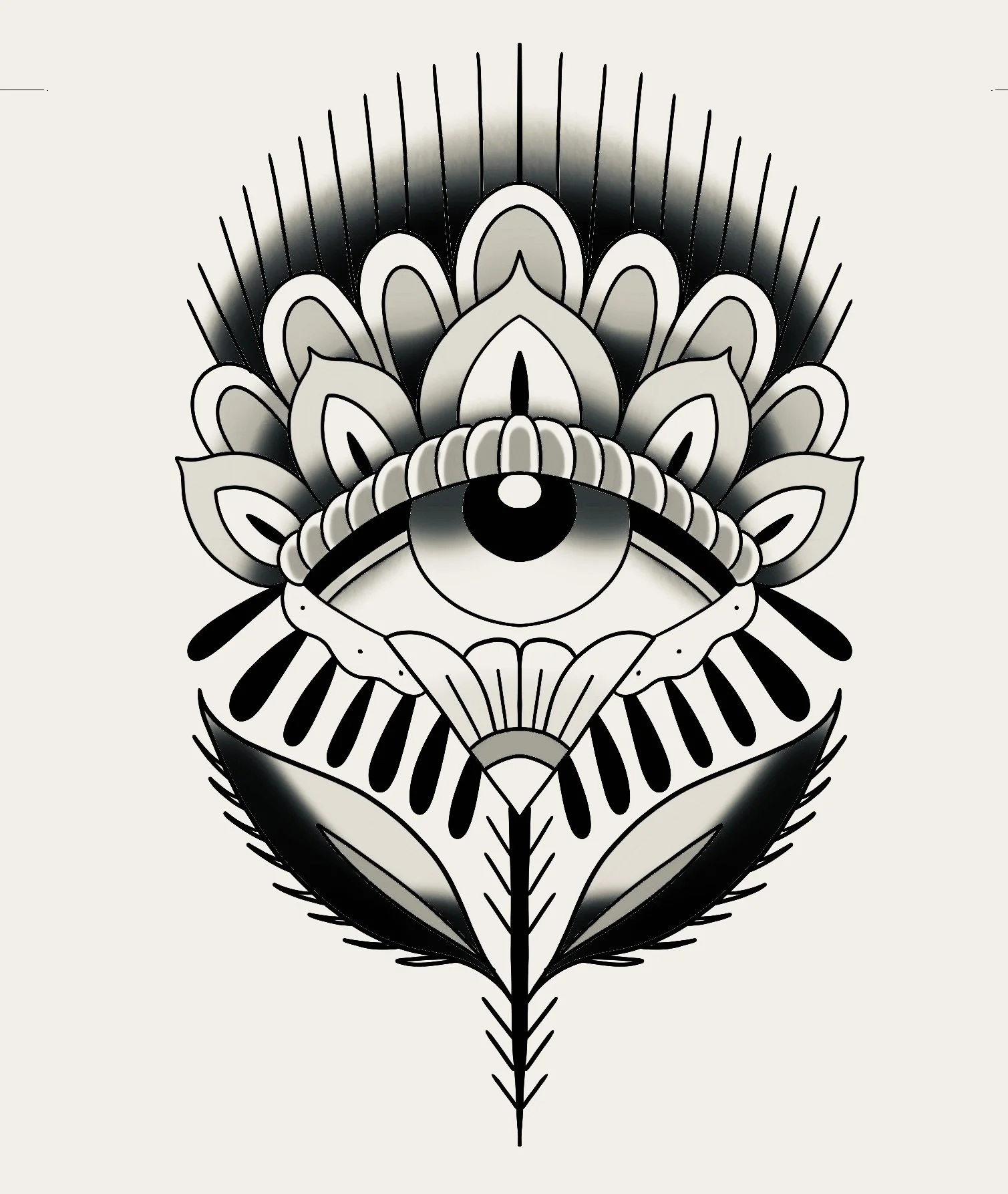 Another Eyeball Flower - Blackwork