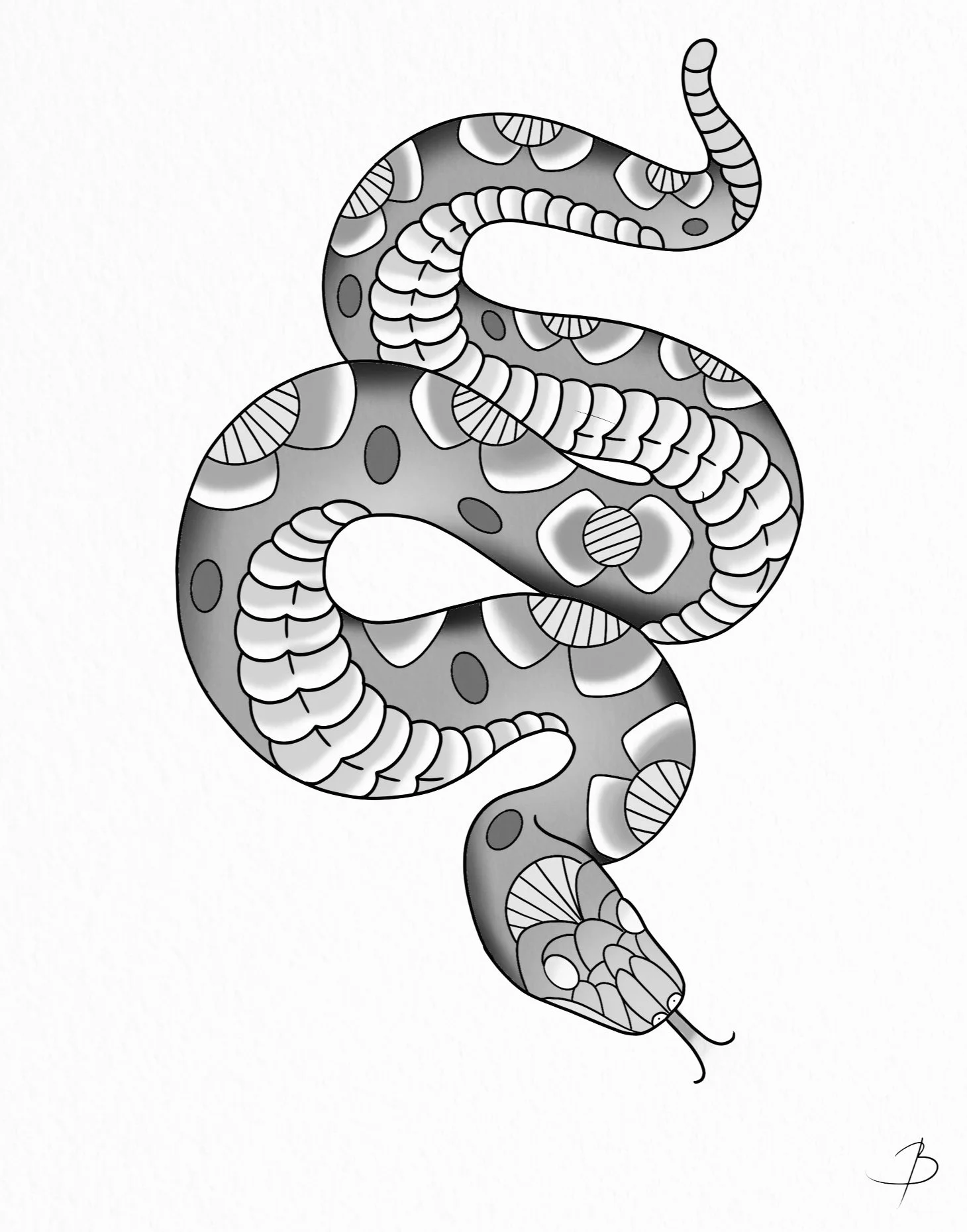 Snakey snake - Blackwork