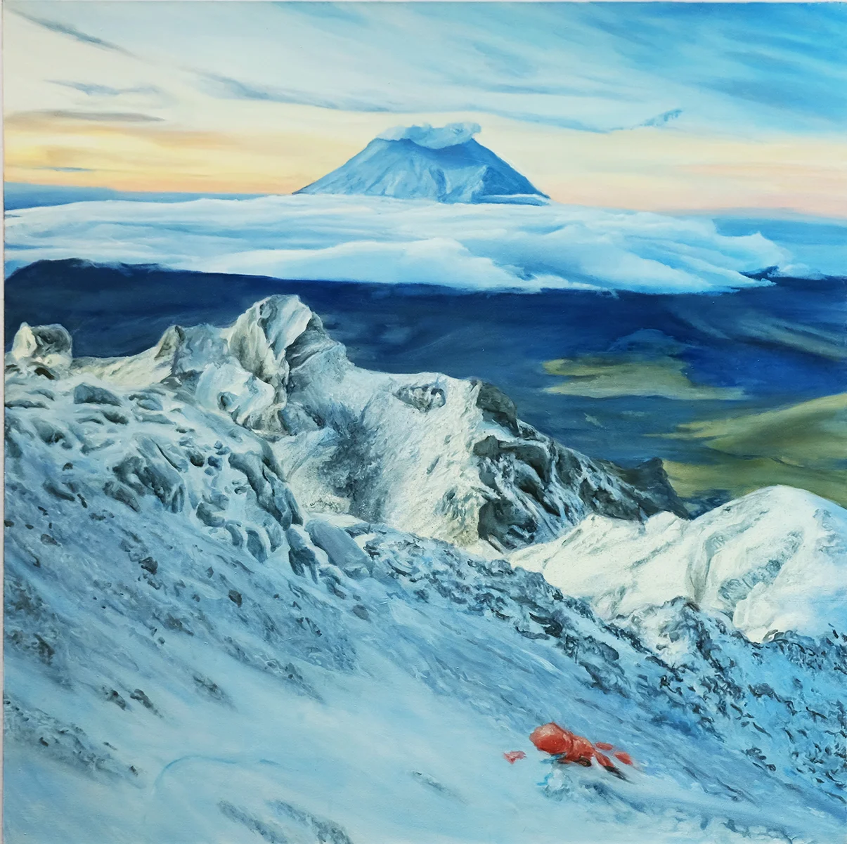 Dead Climber #2 Iztaccihuatl, 2018, Oil on Canvas, 48"x48"