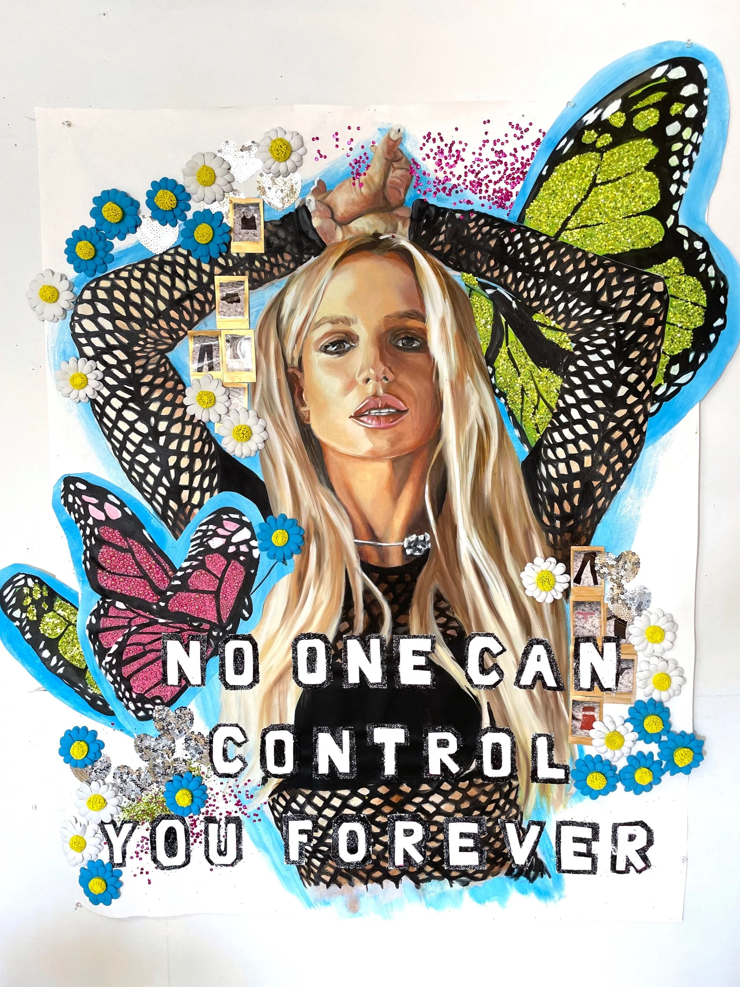  “No One Can Control Your Forever”, 2021, Mixed Media on Canvas, 56” x 40” 