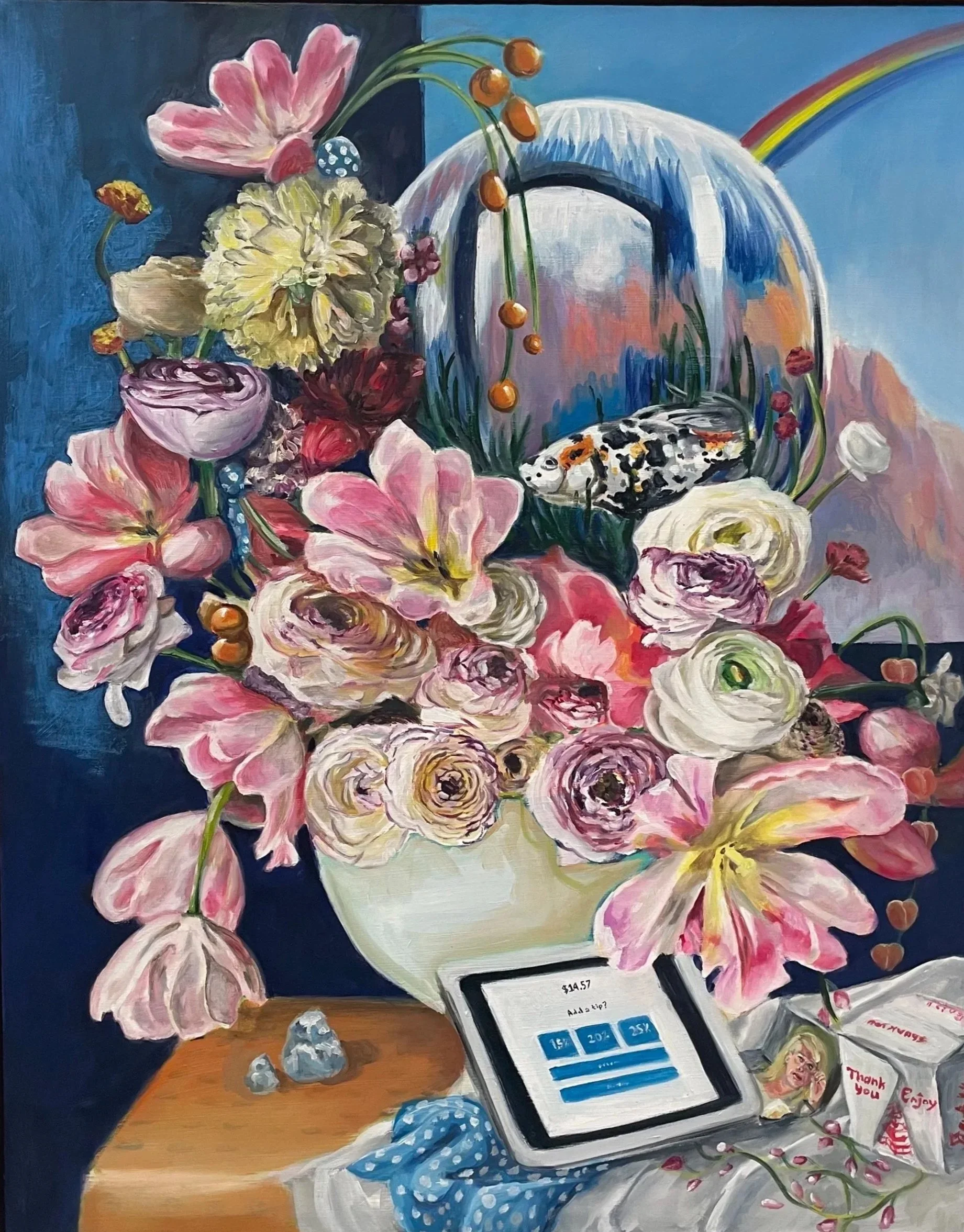  Triggered, 2025, 30” x 40” , oil on canvas 