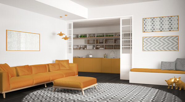 Bonavista Orange Orange,Red Polyester Fabric Sofa - Rooms To Go