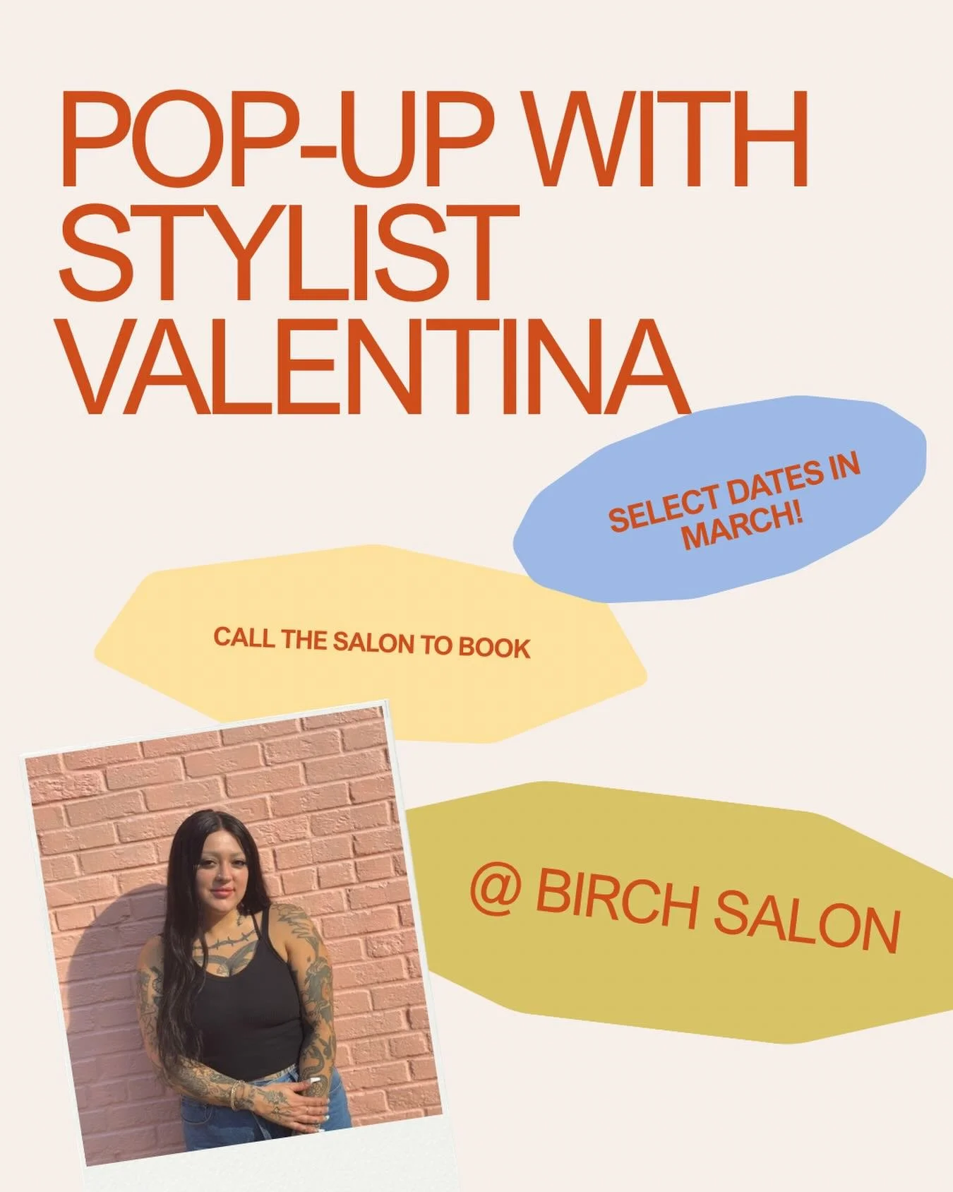 The best news for the month of March!! We are so excited to share that Valentina will be back in the salon for the month of March doing some hair with us again! She has select dates open for next month so give us a call if you&rsquo;d like to get on 