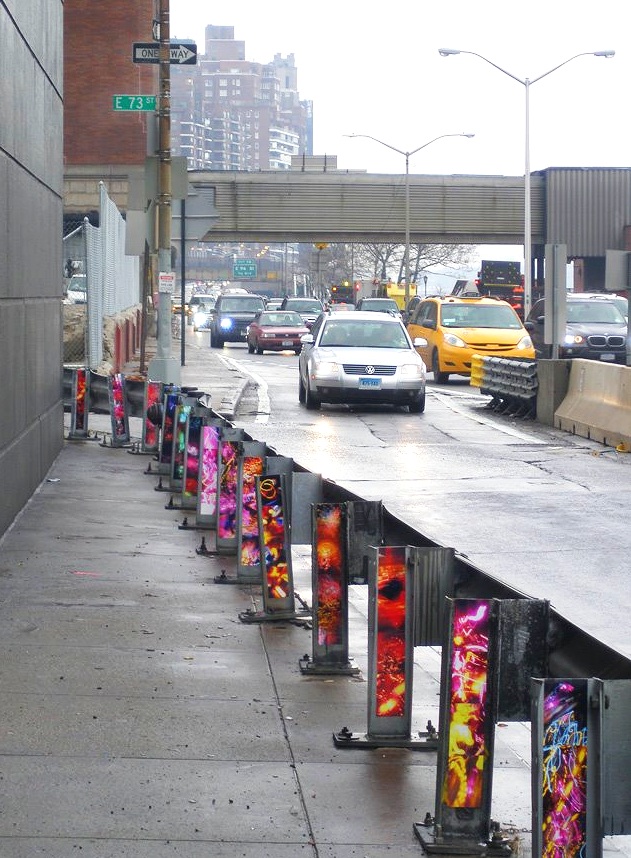 The FDR @ 73rd Street (I-beam barrier), UES, Manhattan, inkjet photographs, 2009