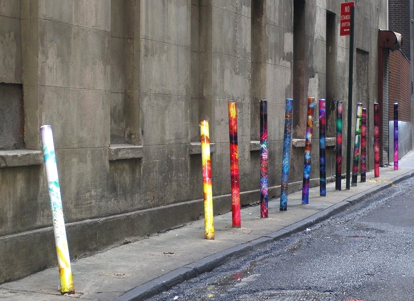 Marketfield Place (group of poles), Financial District, Manhattan, inkjet photographs, 2007