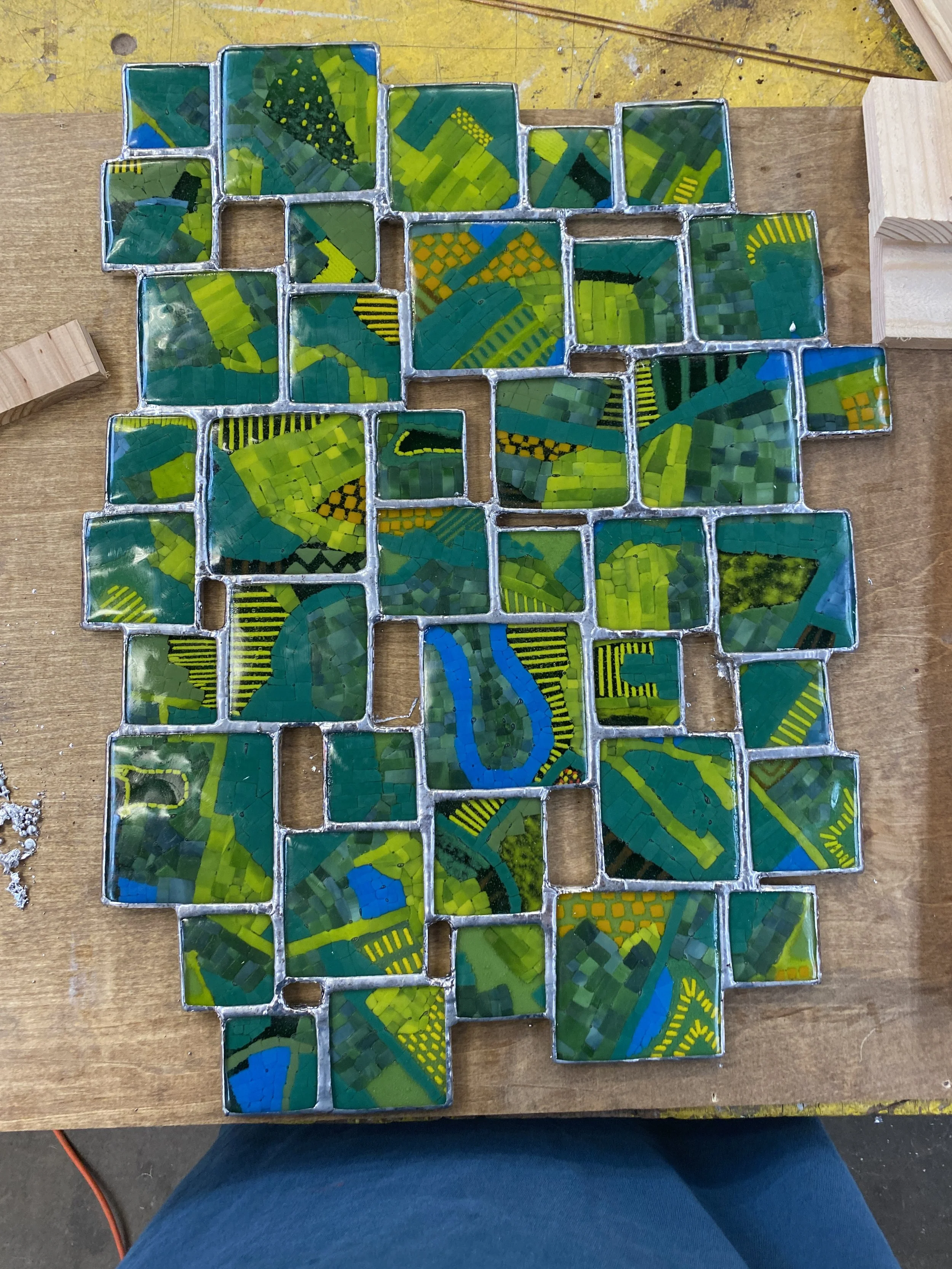 Soldering the tiles together 