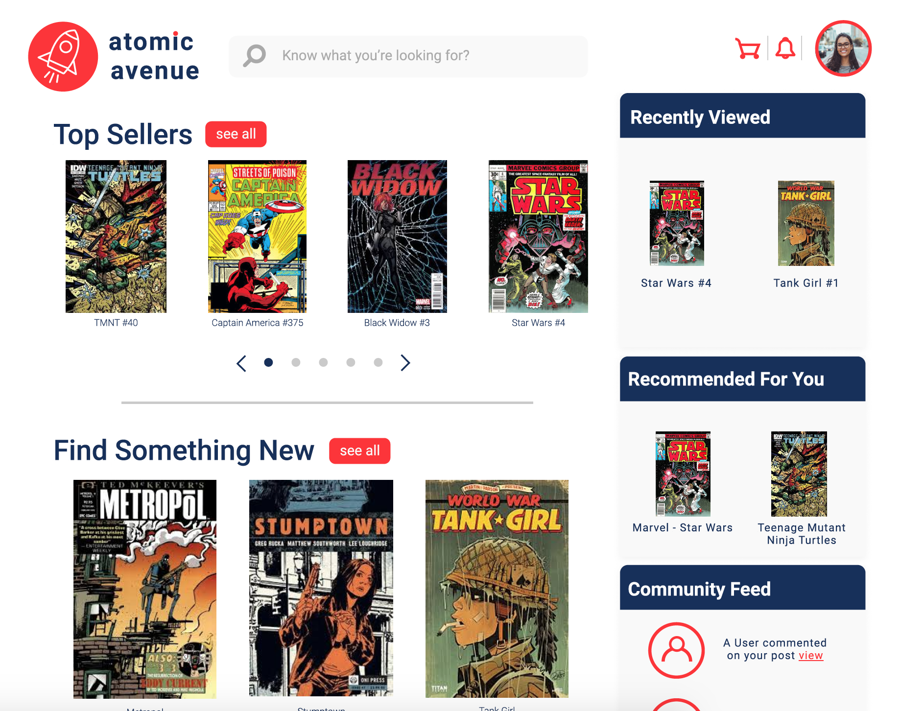 Team solution for the front page