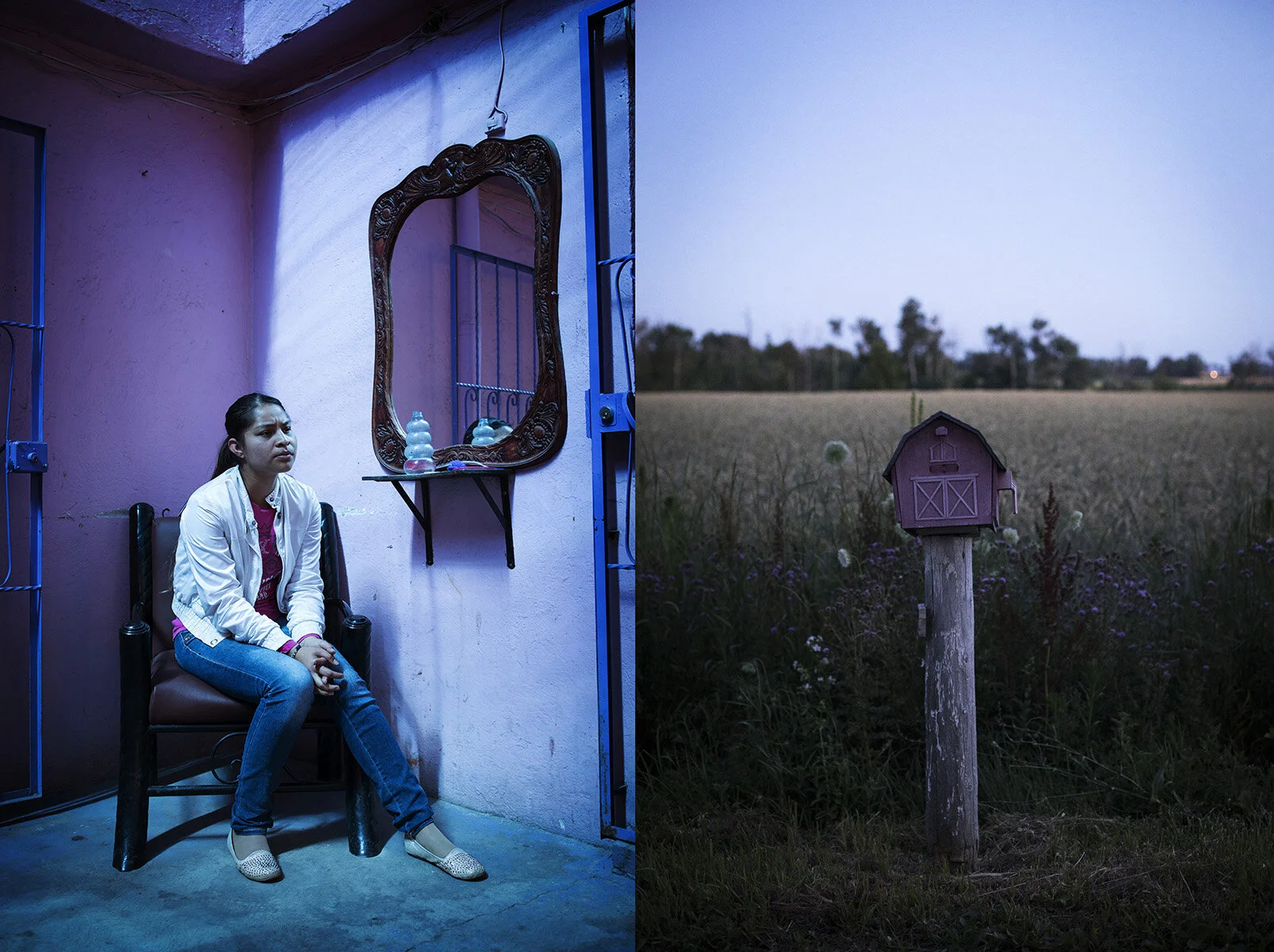Raised by her single mother who works as a migrant worker, Natalia Nayeli Garcîa, 19, dreams of seeing places like Niagara Falls, which she has only seen on postcards. Throughout the house the pair share are reminders of her mother’s absence – a set of Calgary mugs sit behind glass in their kitchen, and a CN tower magnet adorns their fridge.
