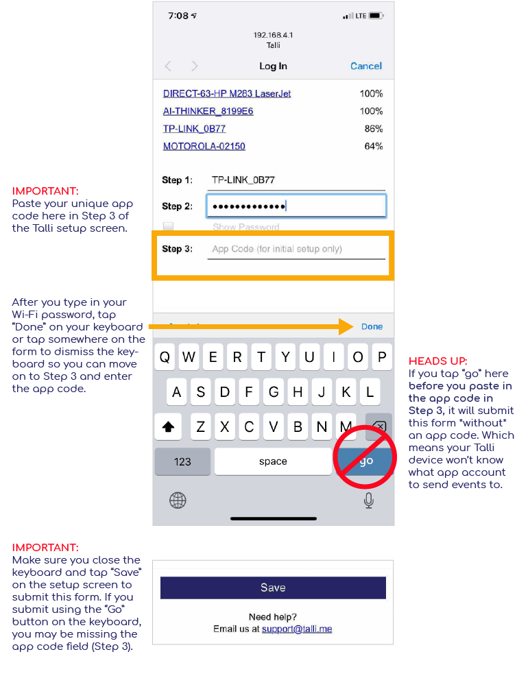 Device Setup — Talli