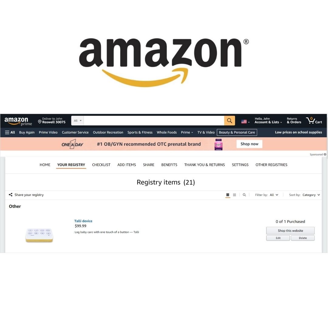Amazon Registry Hide Address
