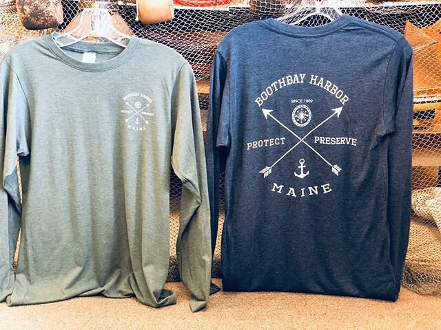 New! Protect and preserve! S-2XL in heather Pine and Heather Navy. #protectandpreserve #boothbayharbor #windjammeremporium #shoplocal #newshirts #weship📦
