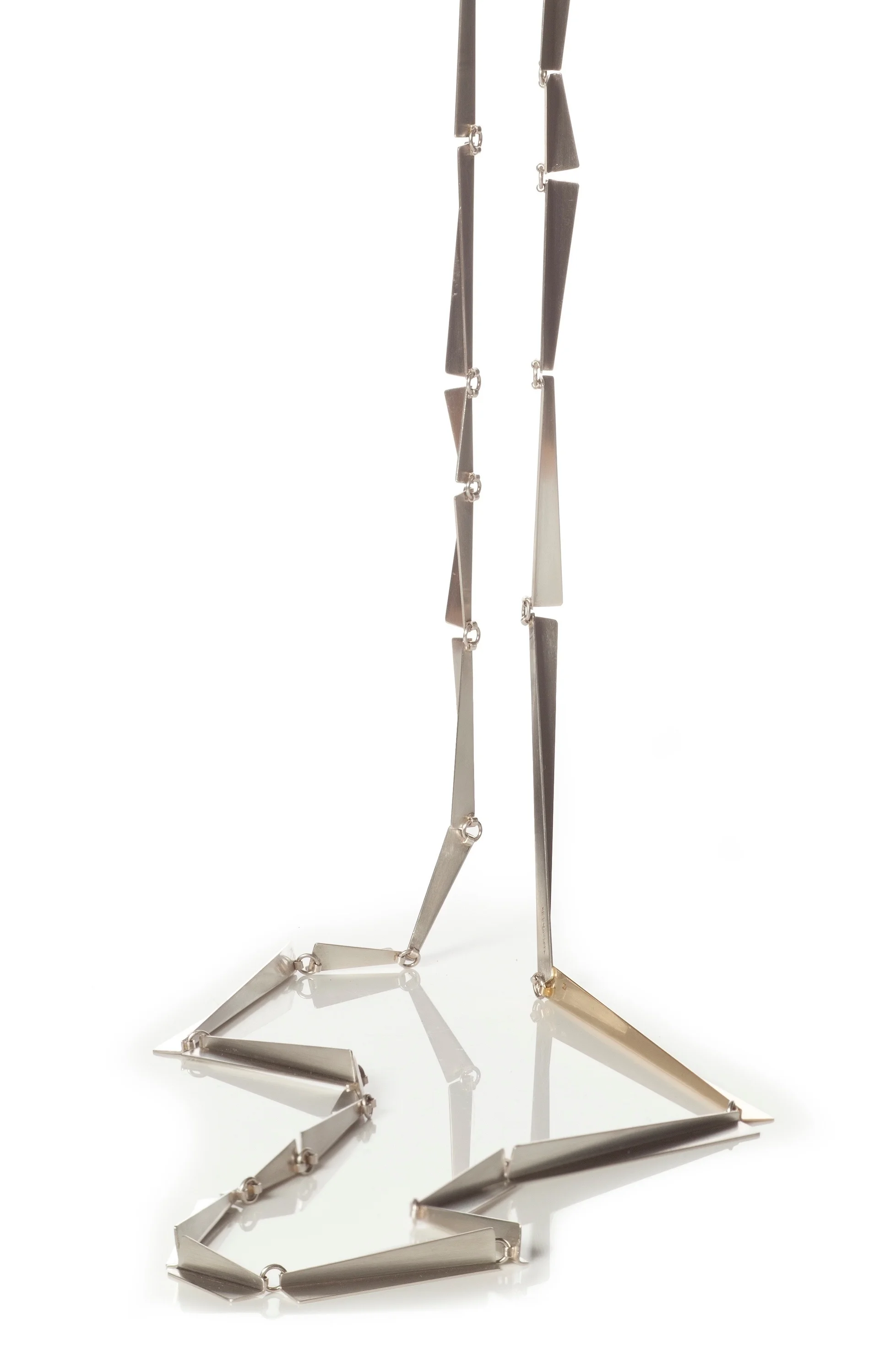 Long+fold+silver+%26+18ct+gold+necklace+by+Elizabeth+Bone