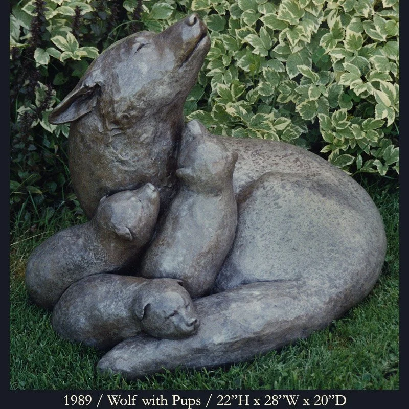 (SOLD) Wolf with Cubs 1989