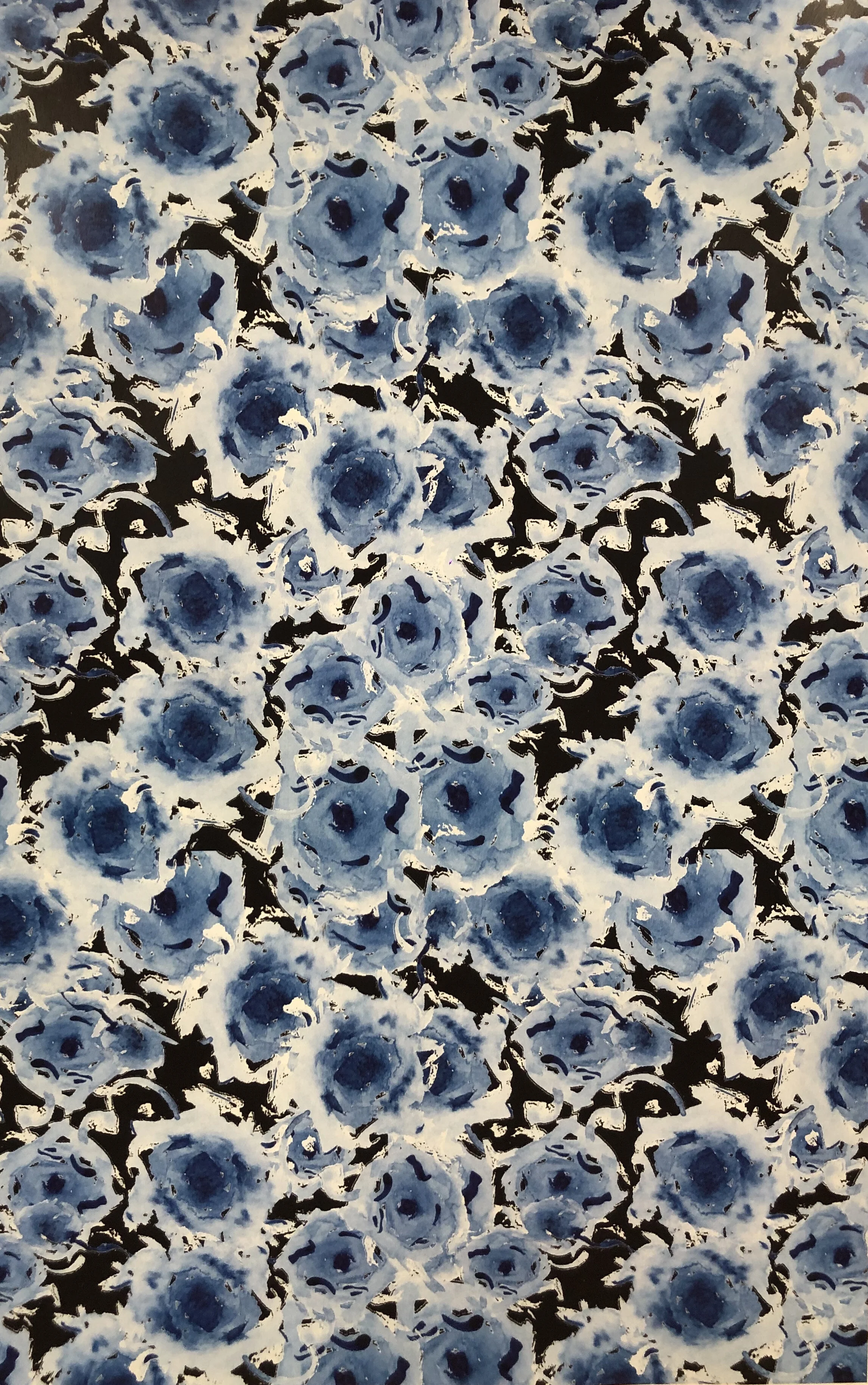 BLUE ROSE WATERCOLOR